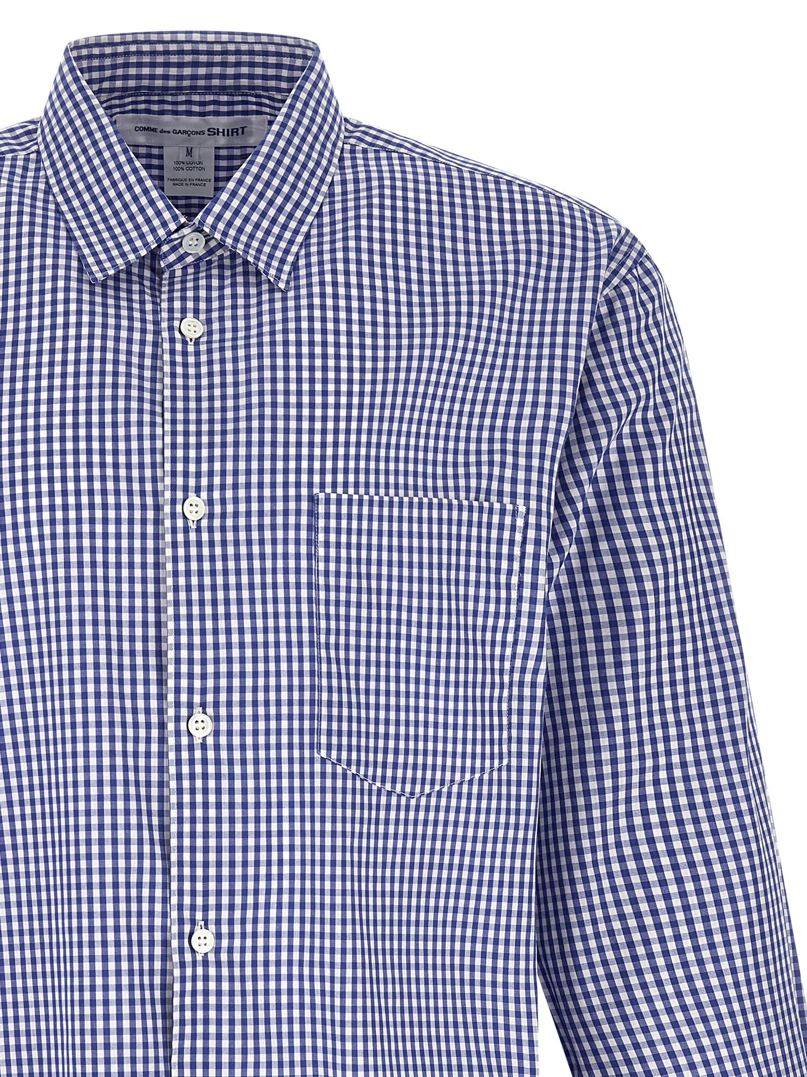 Comme Des Garçons Blue Cotton Blouse | Artisanal Elegance