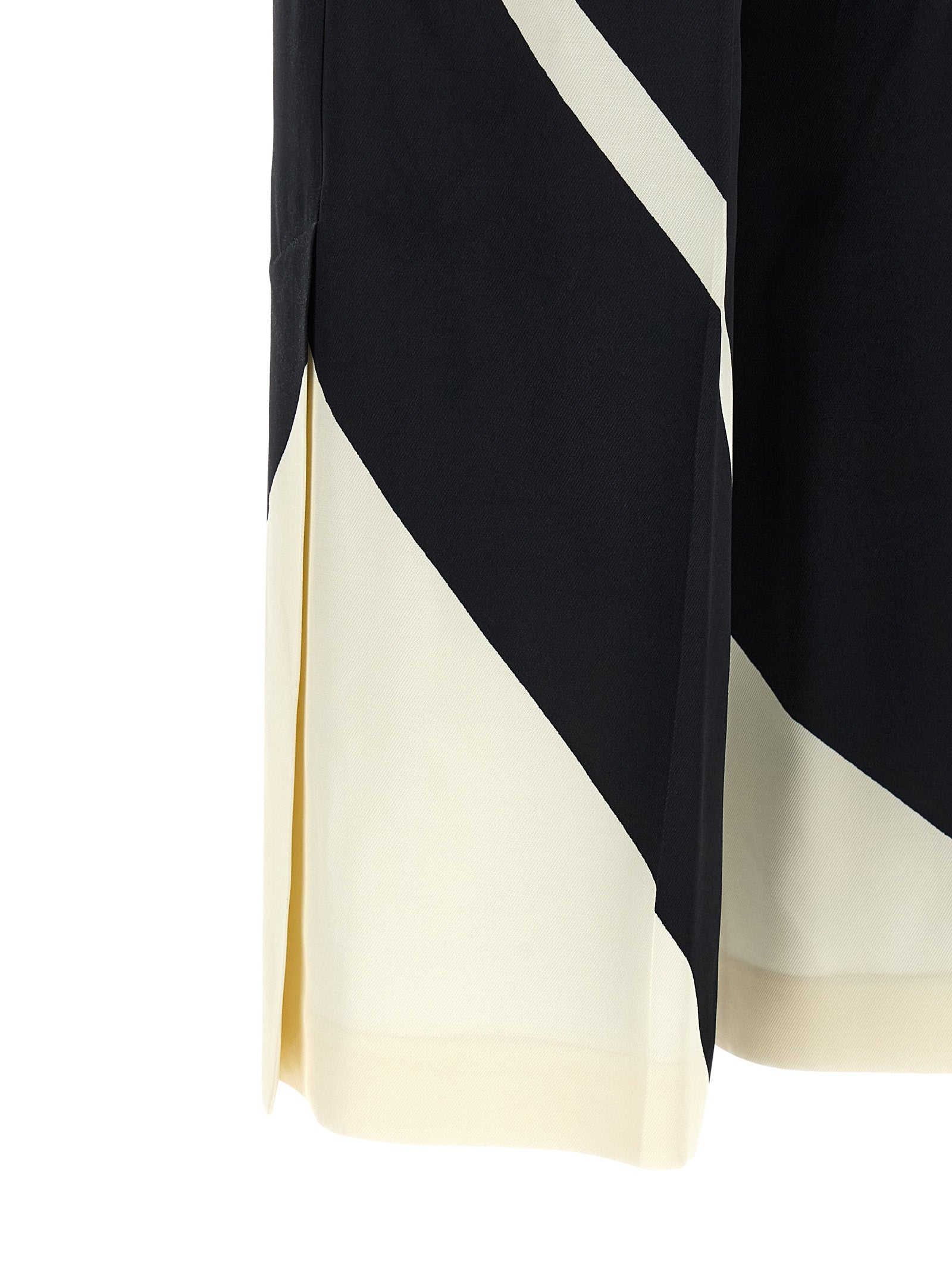 Alberta Ferretti Bicolor Viscose Casual Pants - Designer Couture