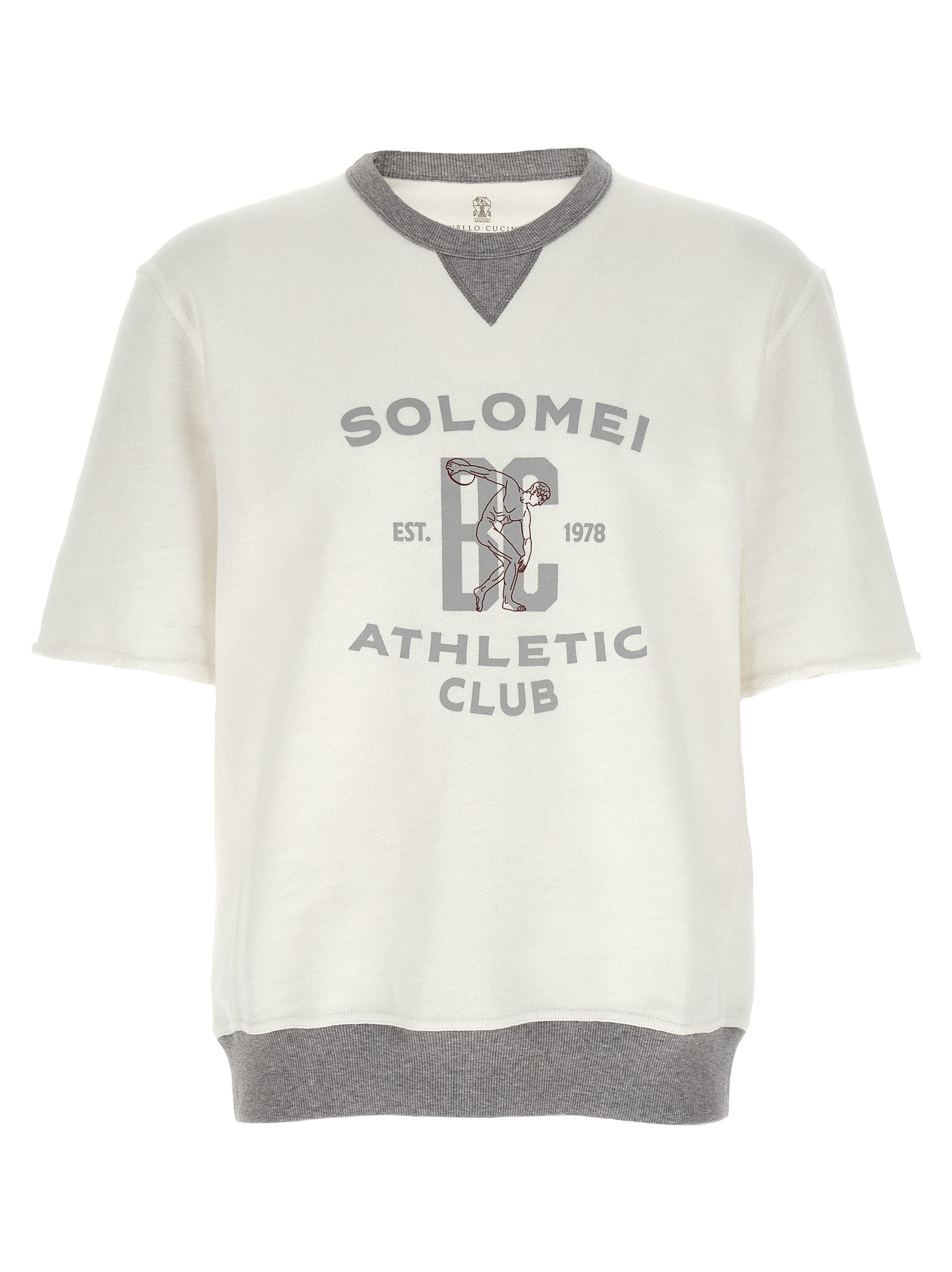 Brunello Cucinelli White Cotton Sweatshirt - Designer Luxury Couture