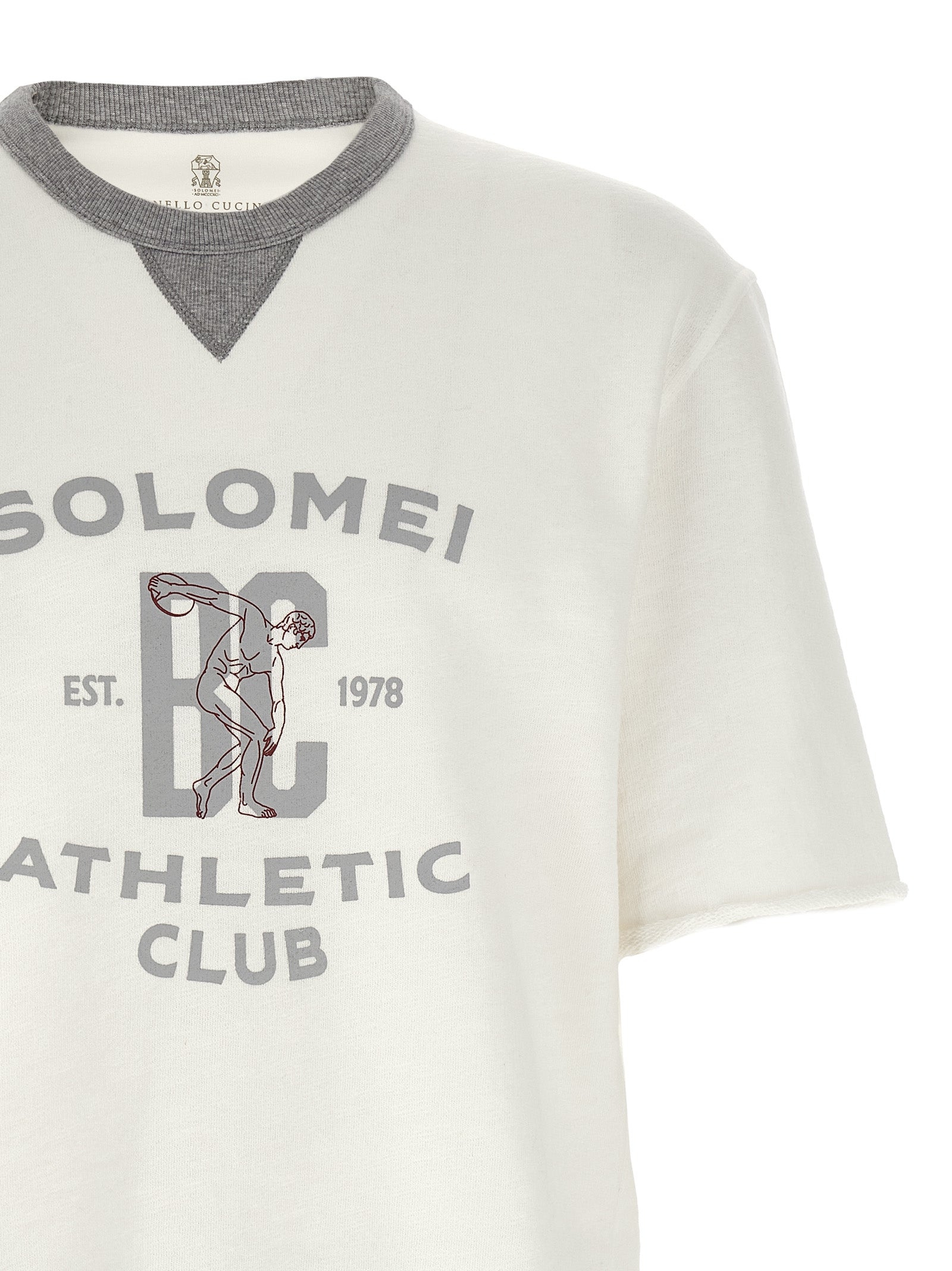 Brunello Cucinelli White Cotton Sweatshirt | Designer Luxury Couture