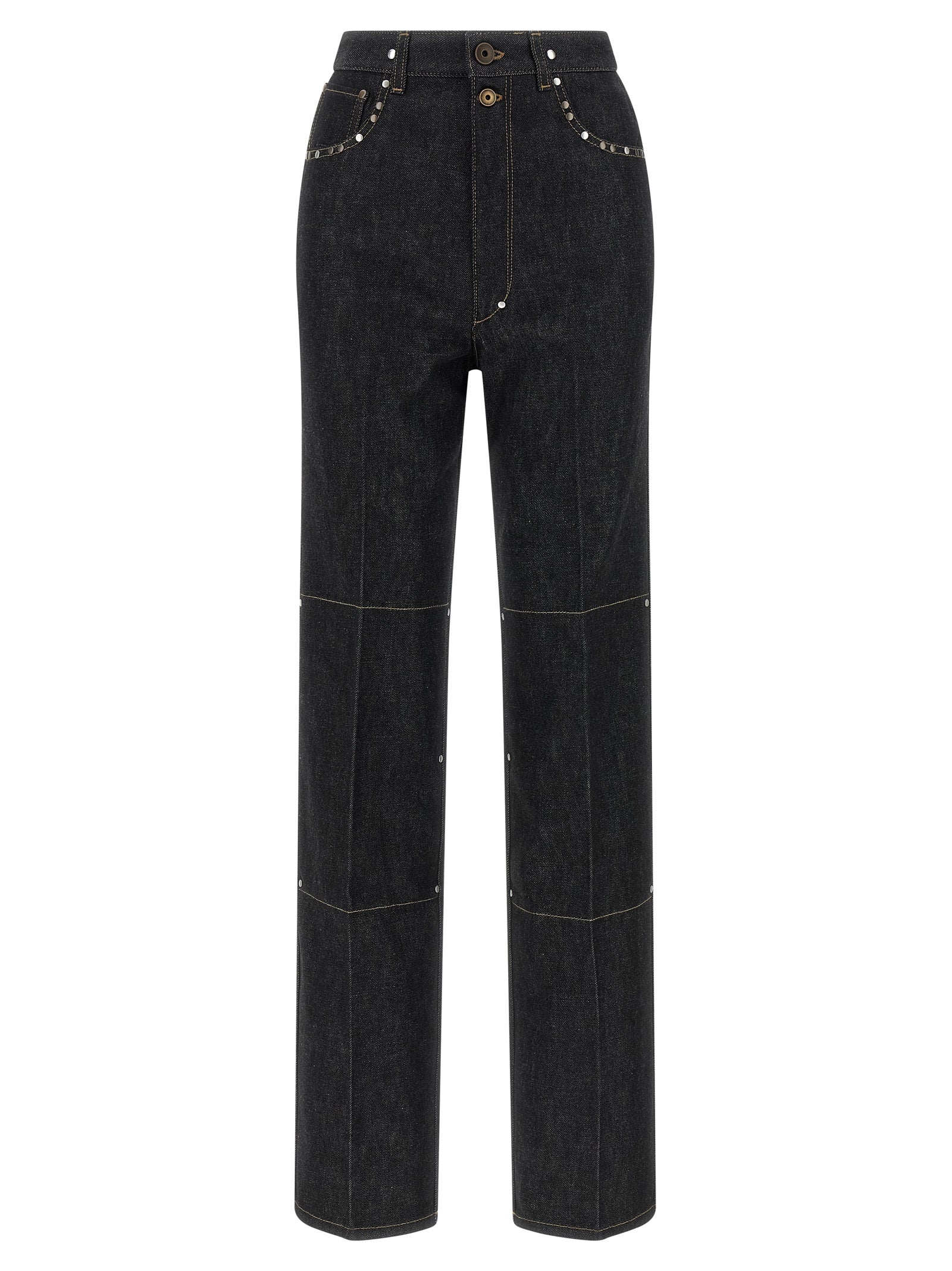 Elevate your style with Lemaire's Black High-Waisted Jeans, crafted from luxurious Italian cotton, embodying sophistication and timeless elegance for the discerning individual.