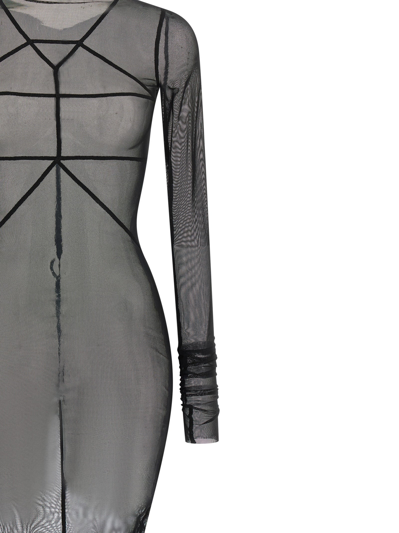 Discover the RICK OWENS Black Nylon Long Dress, a masterpiece of avant-garde luxury crafted in Italy, embodying elegance and innovative design for the discerning individual.