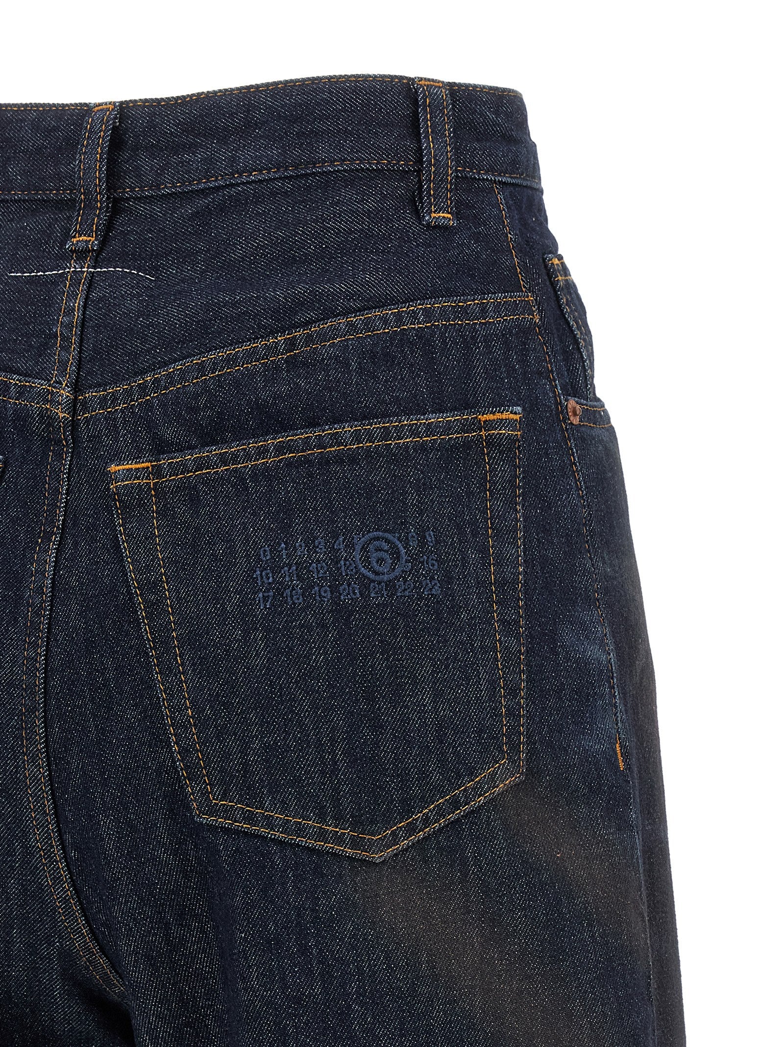 Experience the allure of MM6 Maison Margiela's Blue Cotton High-Waisted Jean, where exquisite craftsmanship meets luxurious comfort, defining modern elegance.