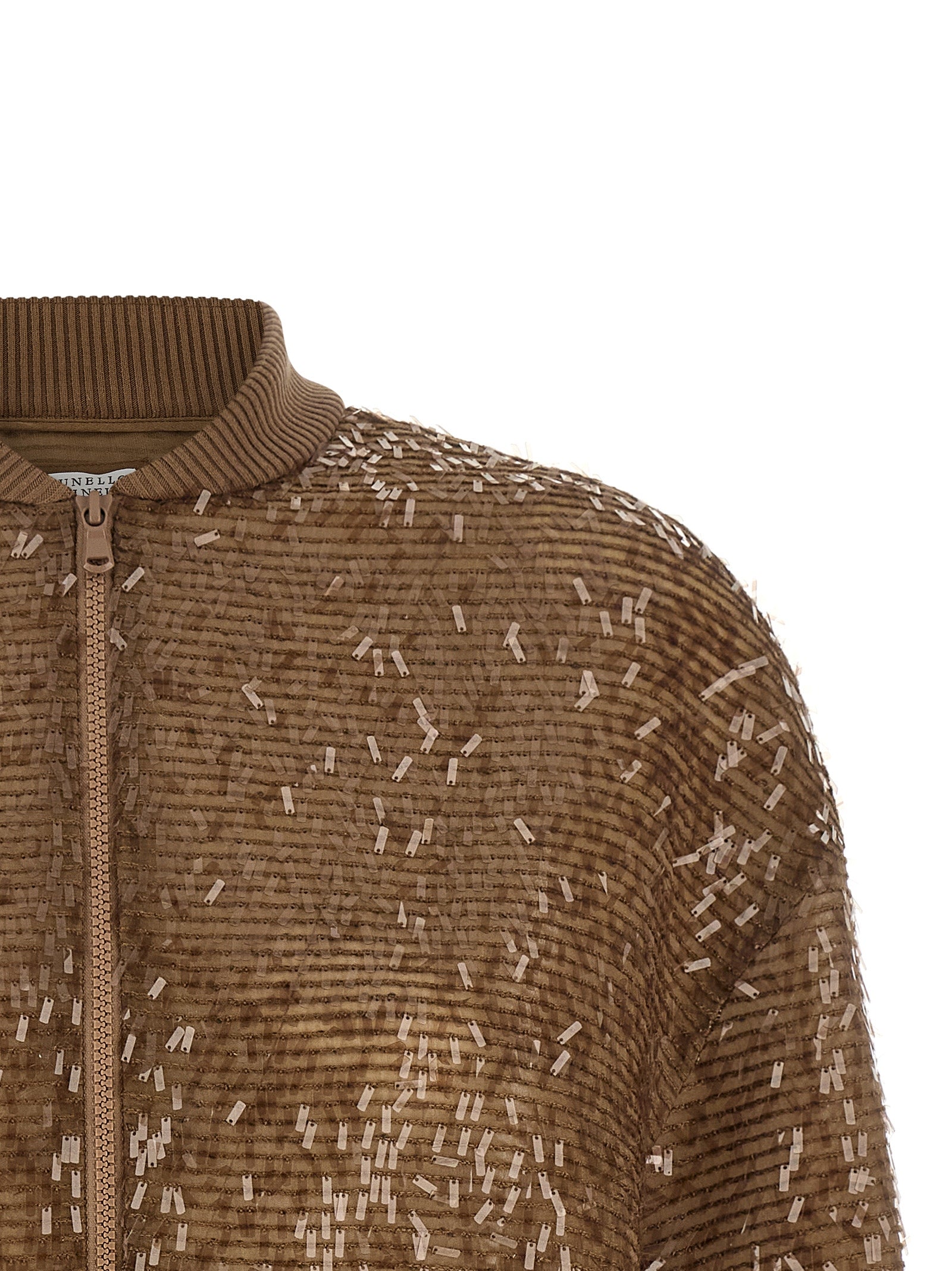 Brunello Cucinelli Brown Silk Cardigan | Artisanal Luxury Wear