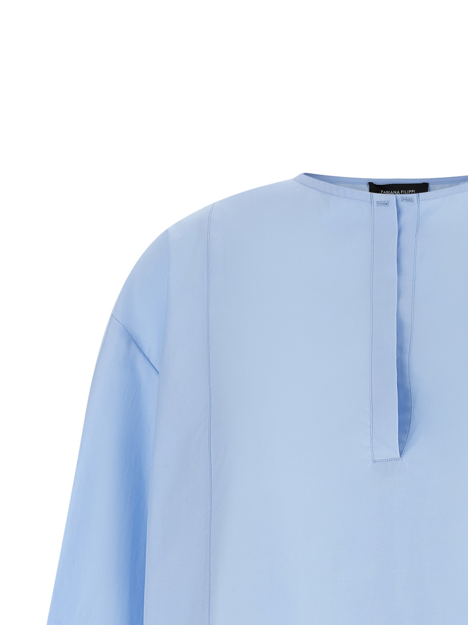 Discover the Fabiana Filippi Blue Cotton Blouse, a masterpiece of Italian craftsmanship in 100% cotton, exuding timeless elegance for the discerning connoisseur.