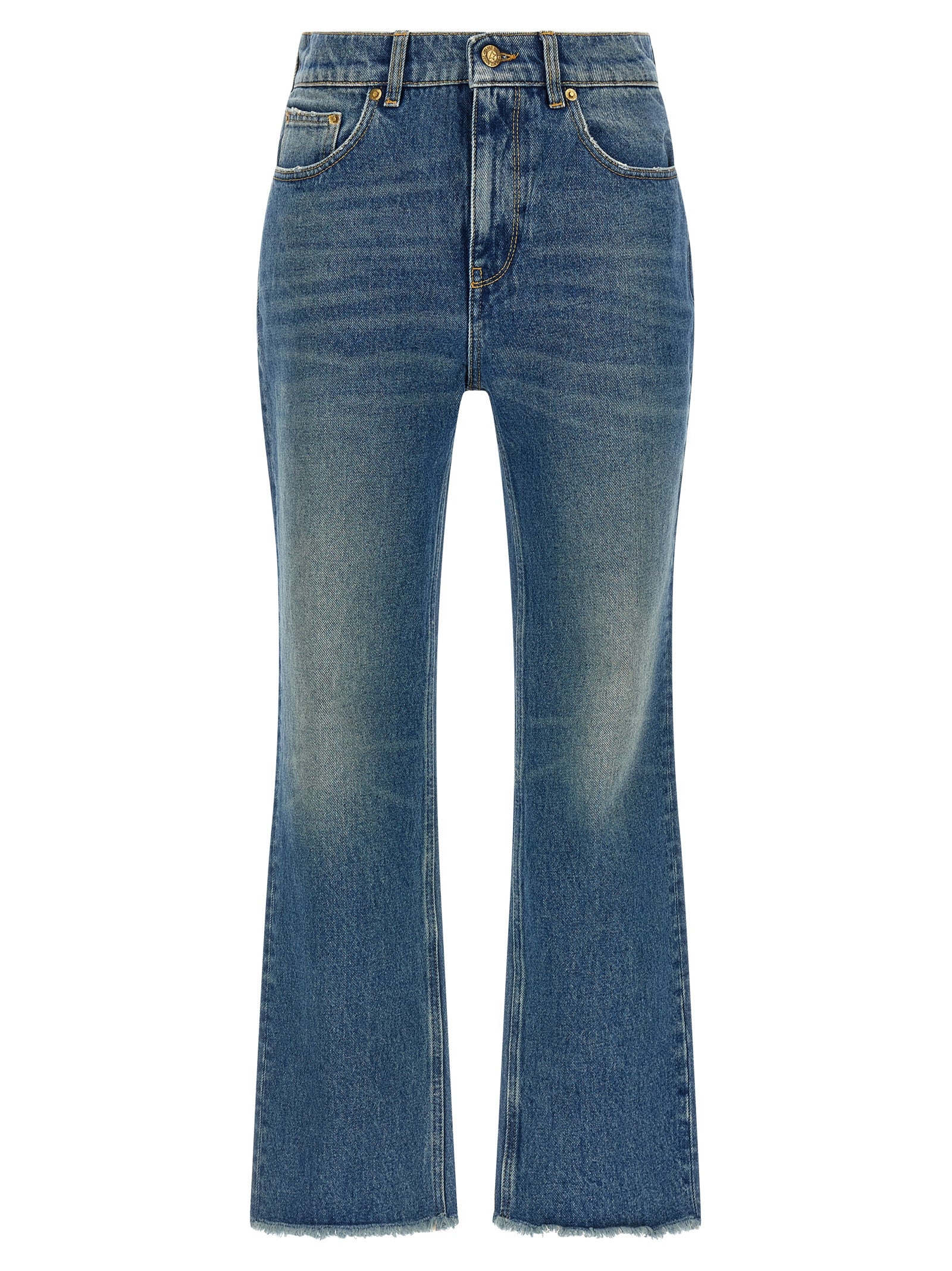 Golden Goose Blue Cotton Flared Jeans, Artisanal Chic Elegance