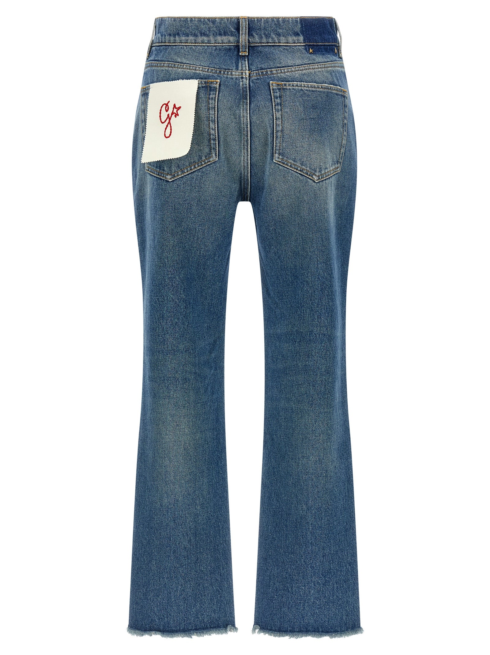 Golden Goose Blue Cotton Flared Jeans, Artisanal Chic Elegance