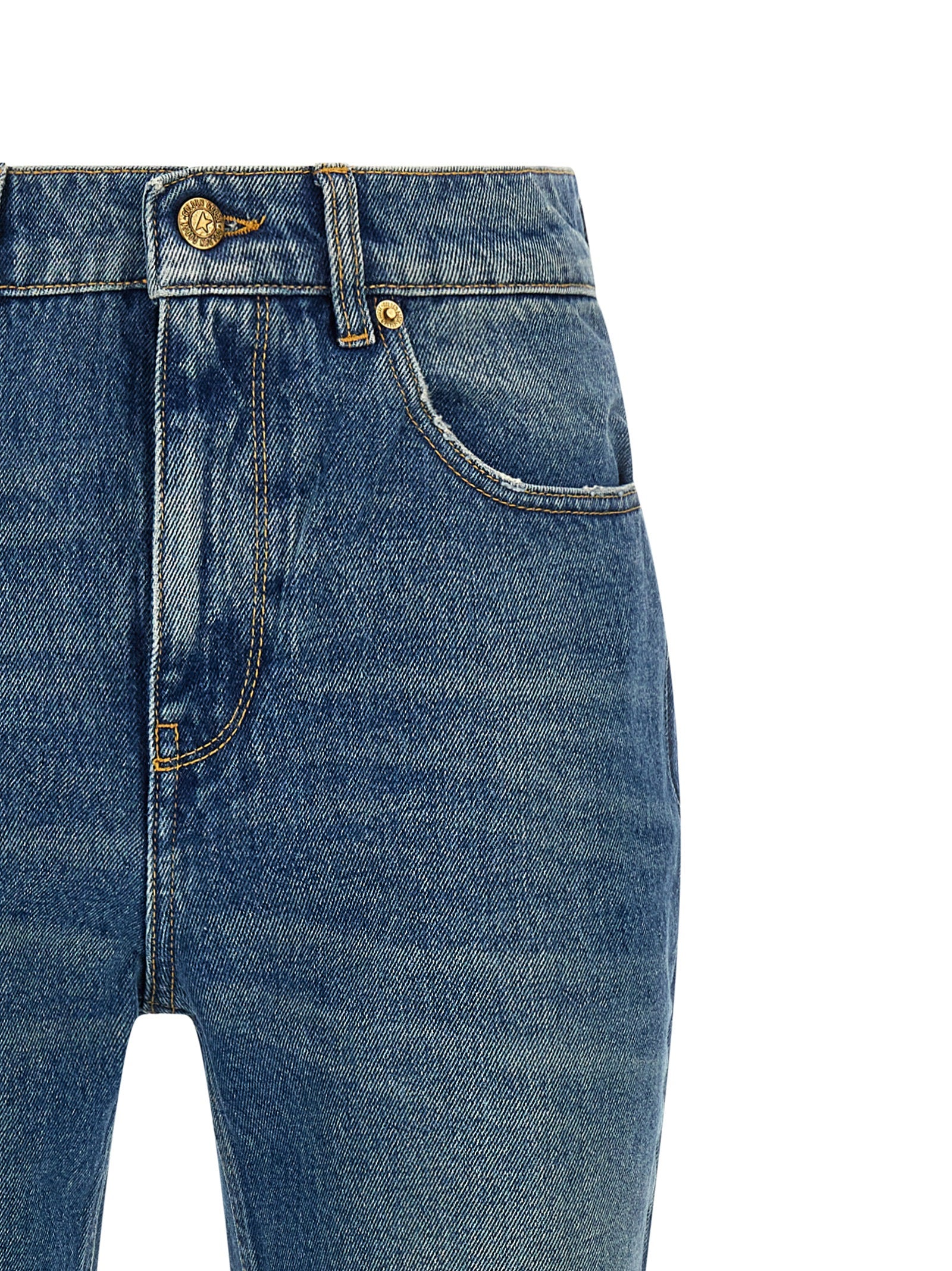 Golden Goose Blue Cotton Flared Jeans - Artisanal Luxury Denim
