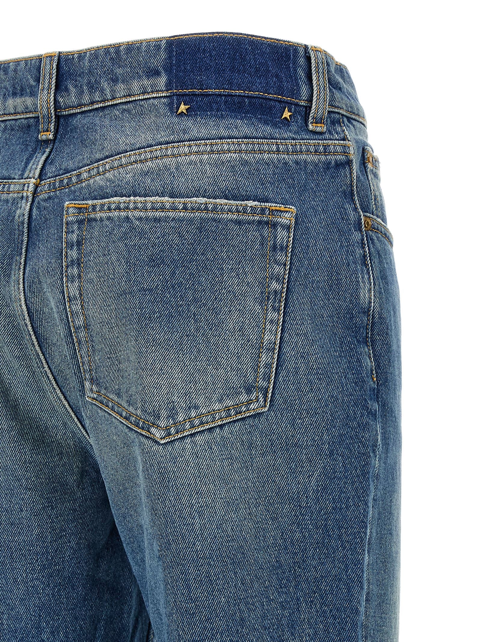 Golden Goose Blue Cotton Flared Jeans, Artisanal Luxury Denim