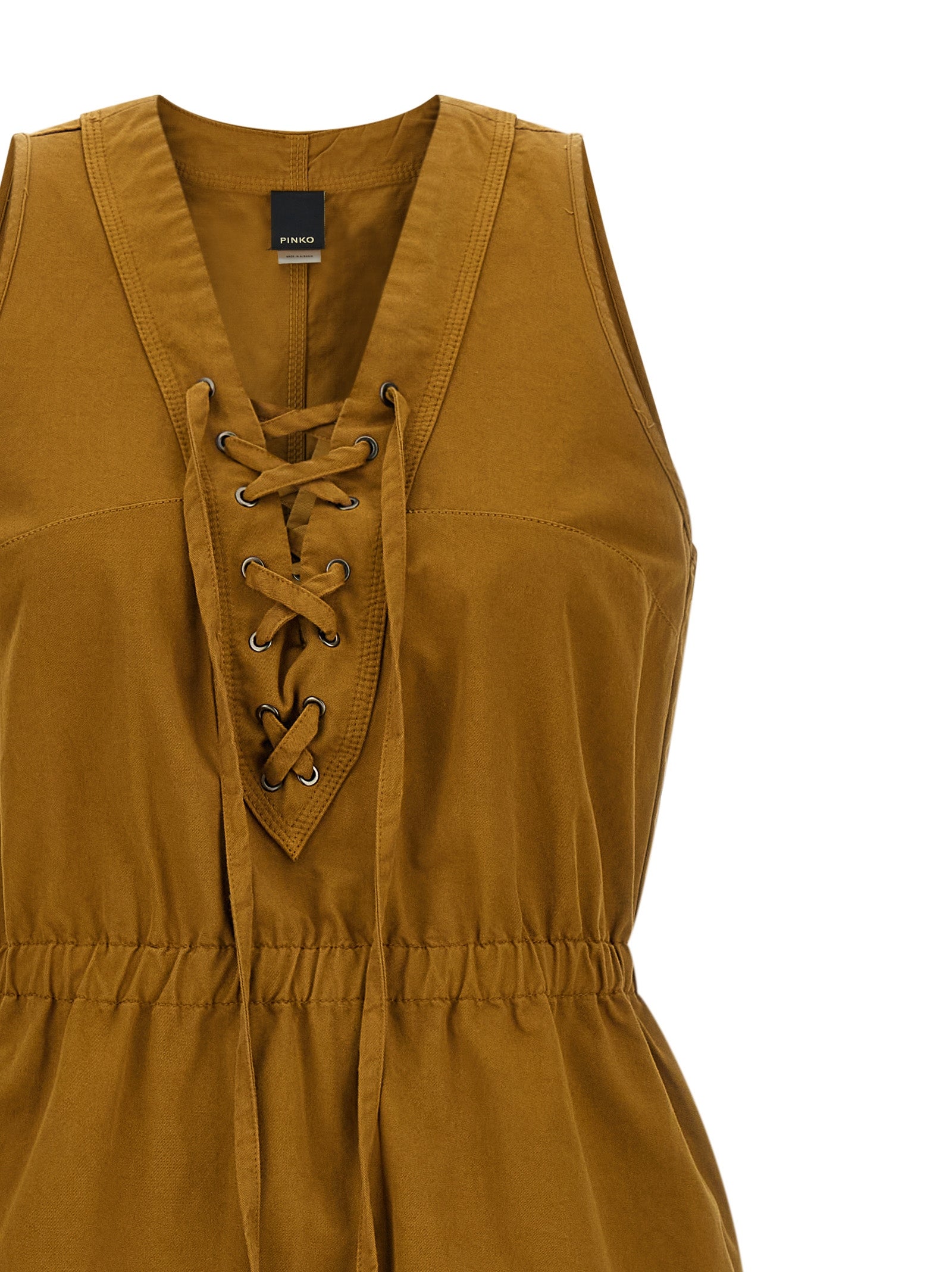Indulge in the opulent allure of PINKO's Brown Cotton Long Dress, where exquisite craftsmanship meets effortless elegance, perfect for elevating any sophisticated occasion.