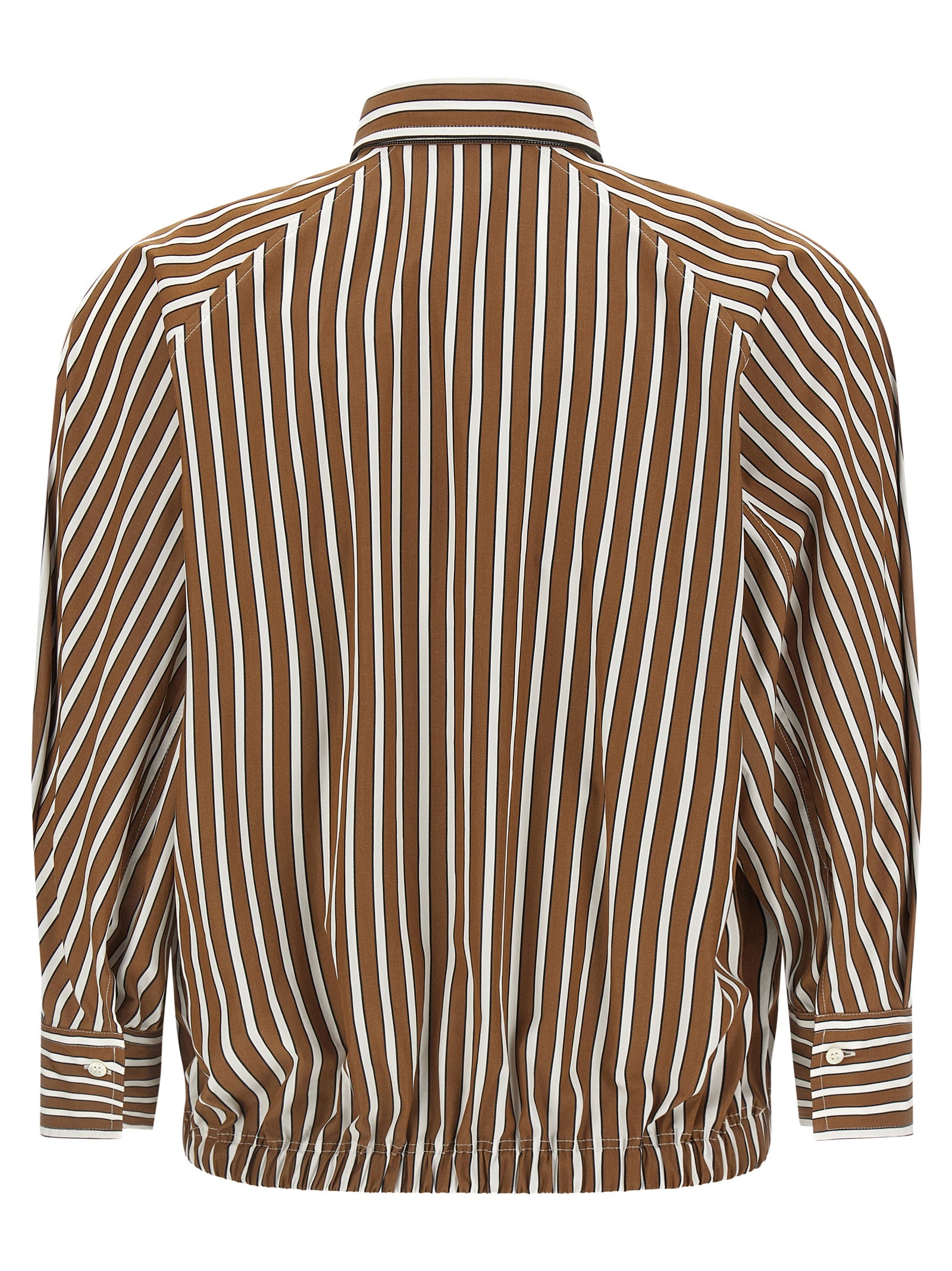 Brunello Cucinelli Brown Cotton Blouse - Designer Artisanal Elegance