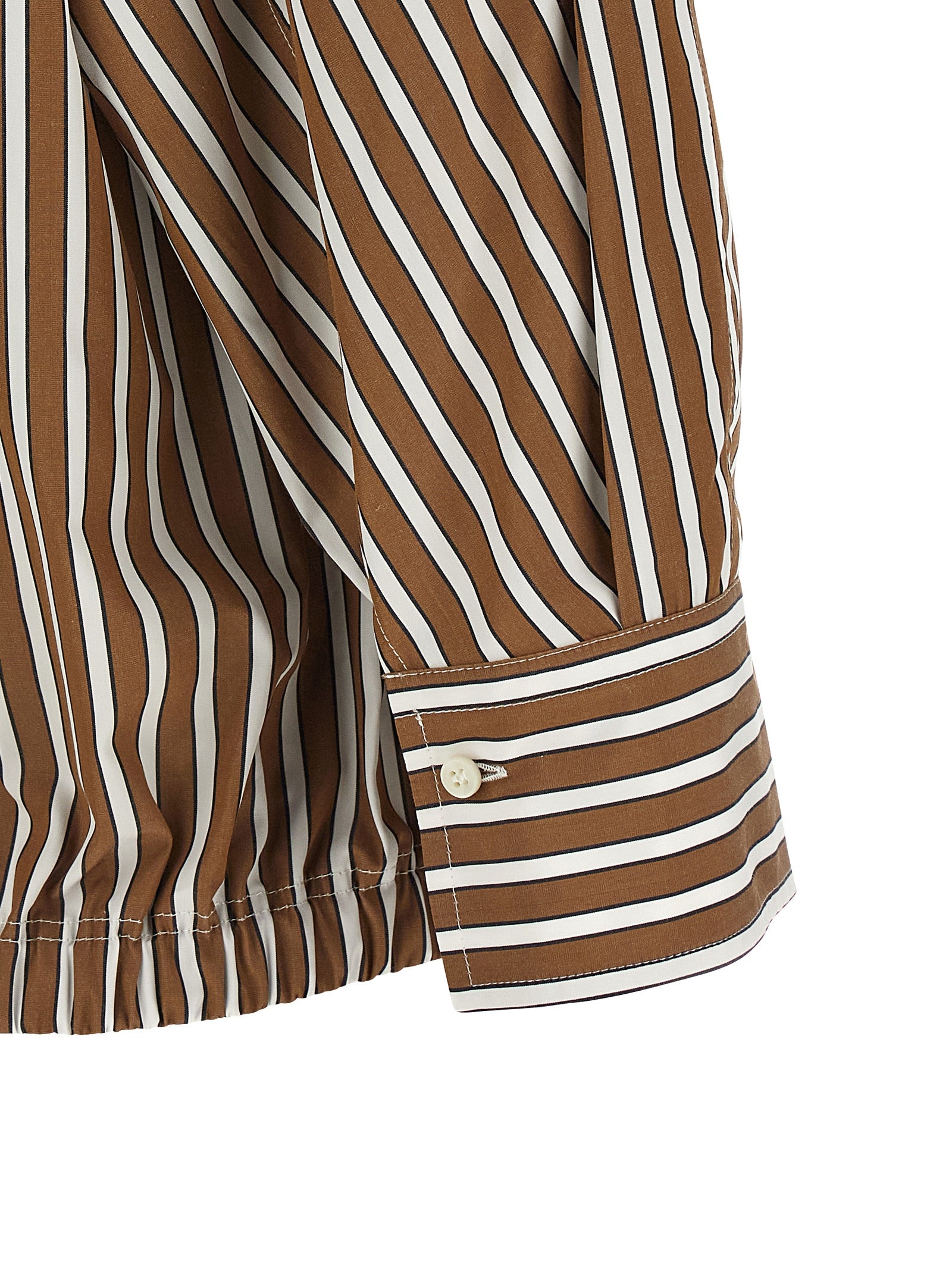 Brunello Cucinelli Brown Cotton Blouse | Designer Elegance