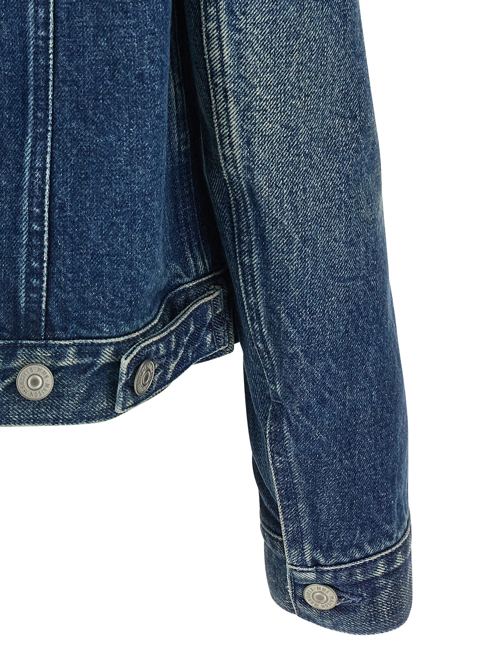 MM6 Maison Margiela Blue Cotton Denim Jacket, Designer Couture