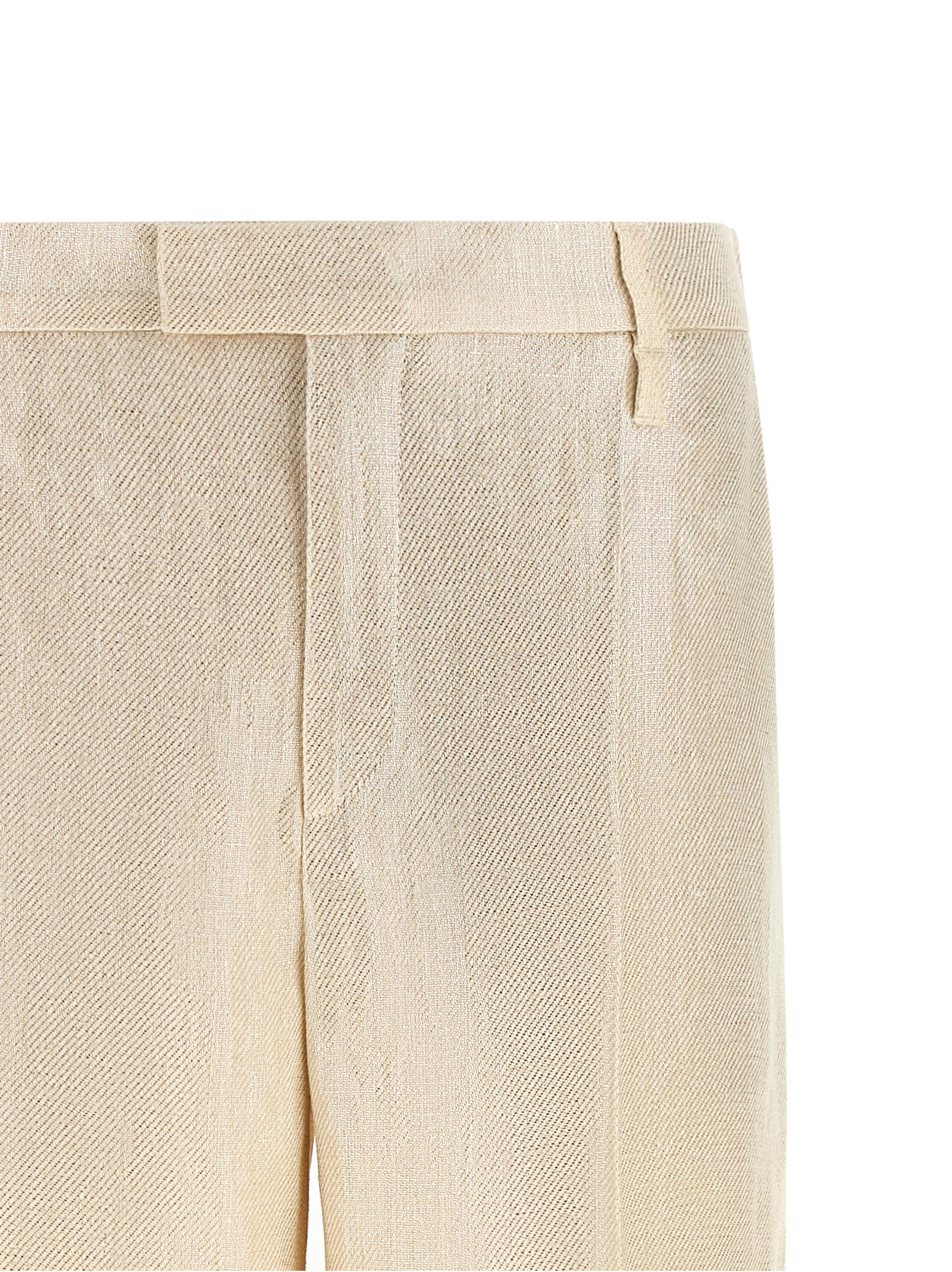 Brunello Cucinelli Gold Linen Casual Pants - Luxe Couture Elegance