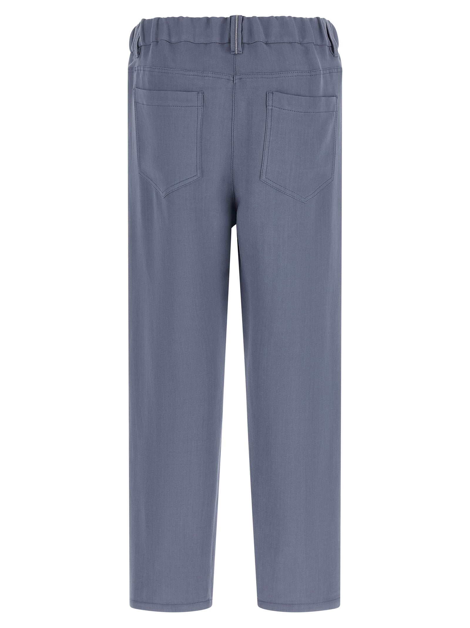Brunello Cucinelli Blue Viscose Casual Pants, Artisanal Elegance