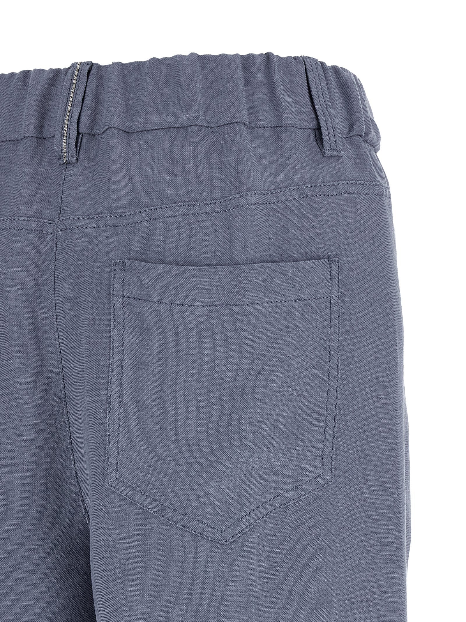 Brunello Cucinelli Blue Viscose Casual Pants - Artisanal Elegance