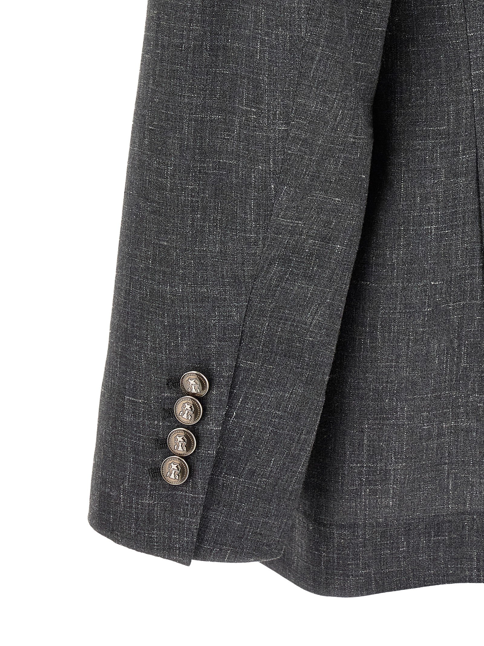 Brunello Cucinelli Gray Wool Blazer - Designer Couture Elegance