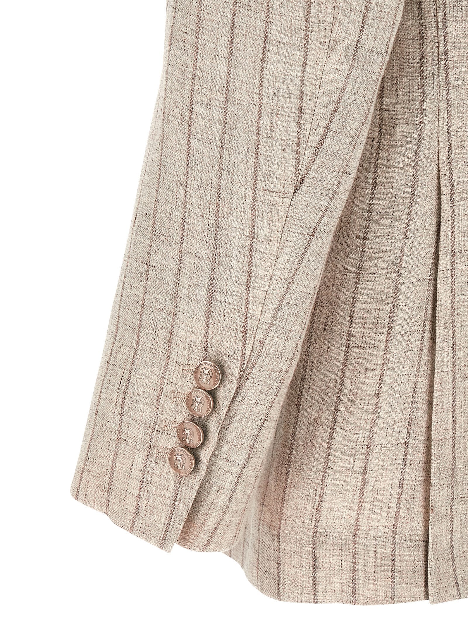 Brunello Cucinelli Gray Linen Blazer - Designer Couture Elegance