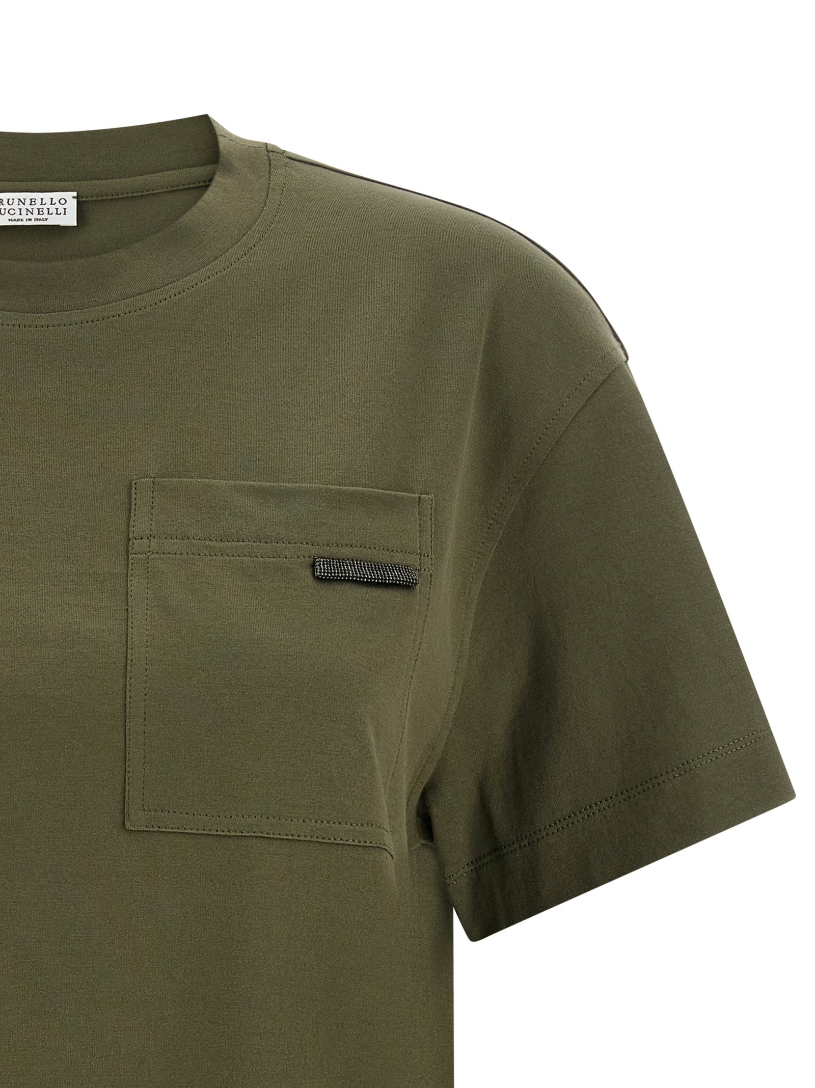 Brunello Cucinelli Bicolor Cotton T-Shirt, Artisanal Luxury Fashion