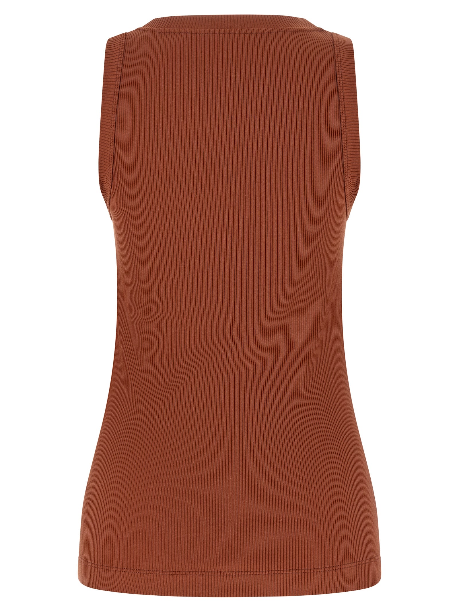 Brunello Cucinelli Brown Cotton Sleeveless T-Shirt Couture