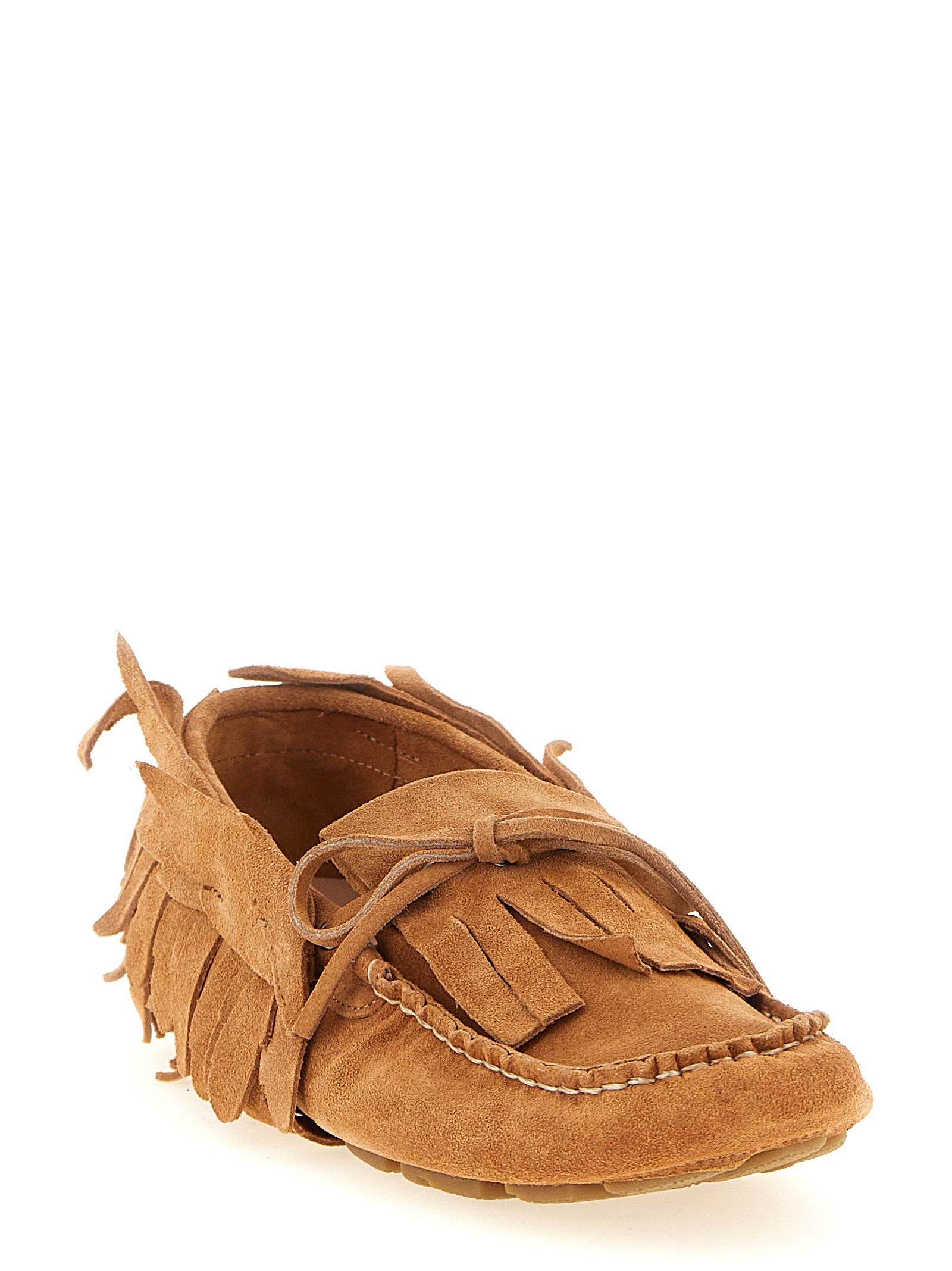 Alberta Ferretti Brown Calfskin Slip-On Loafers | Designer Couture