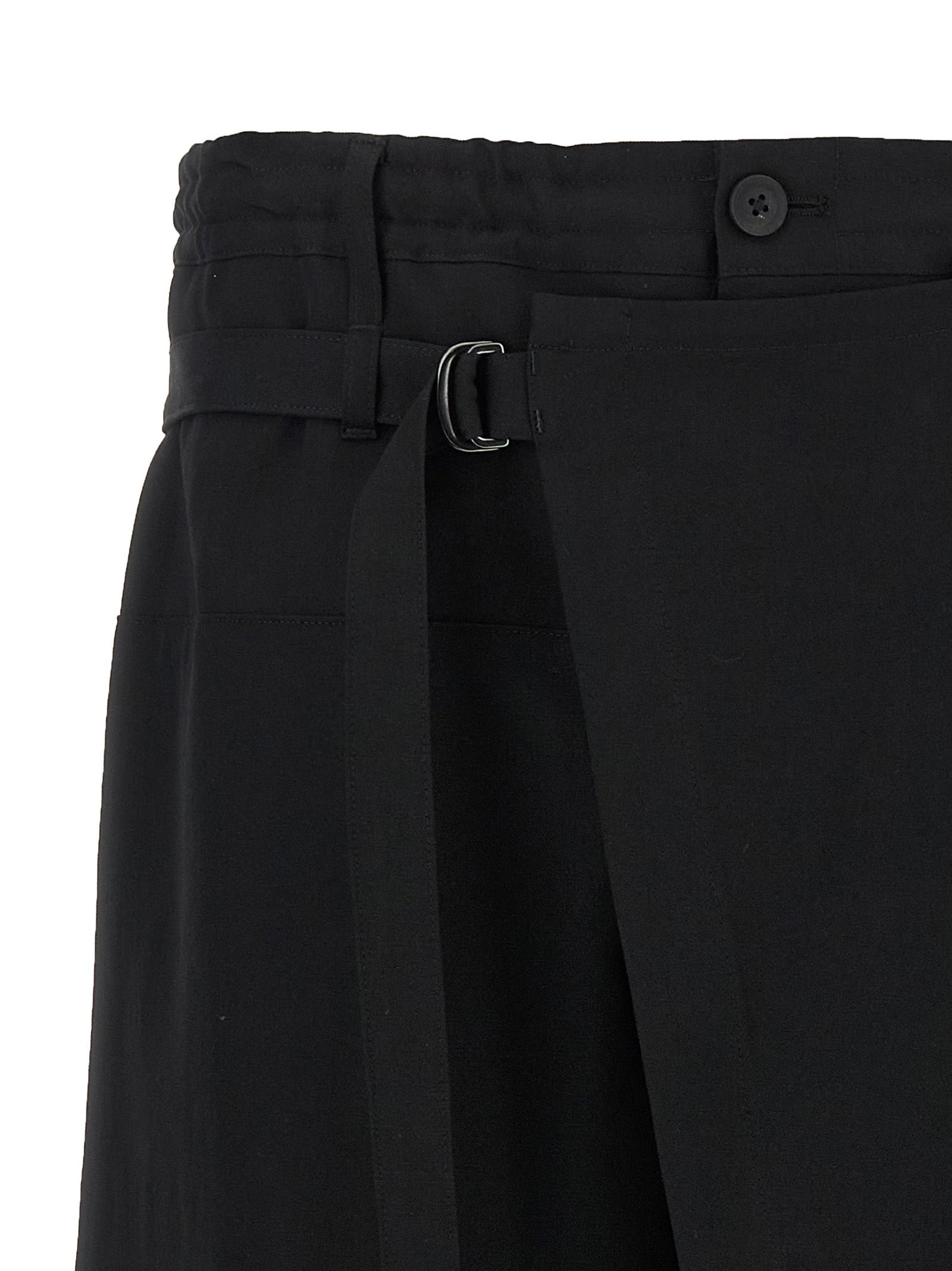 Yohji Yamamoto Black Wool Knee Length