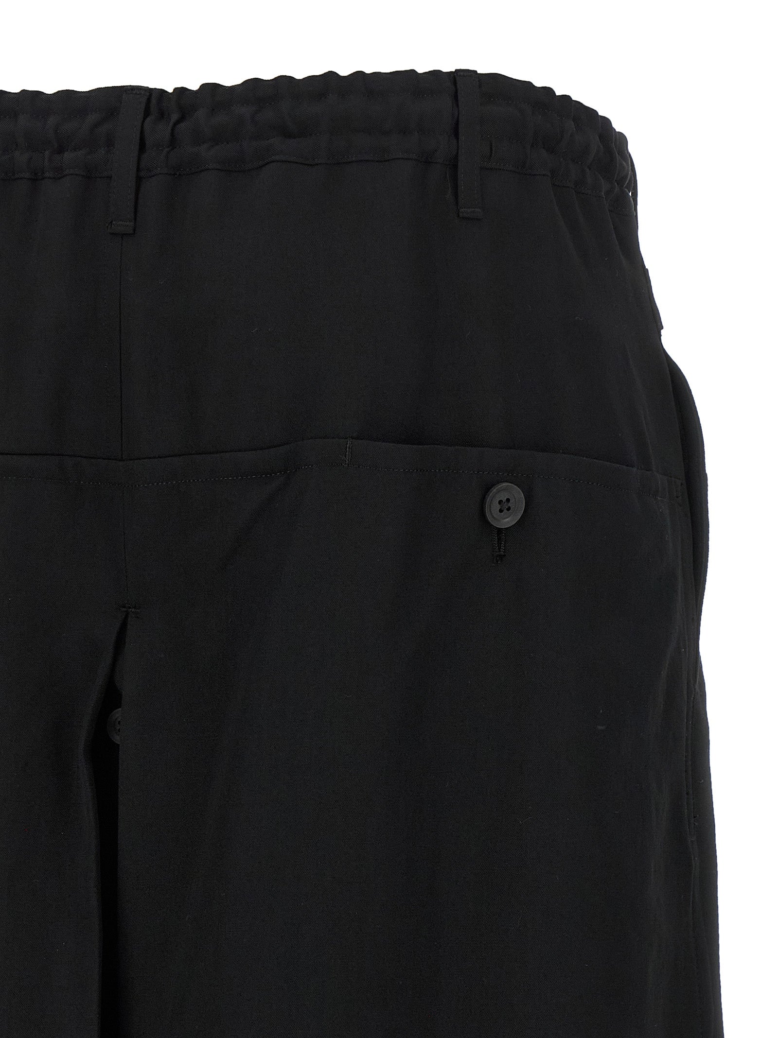 Yohji Yamamoto Black Wool Knee Length