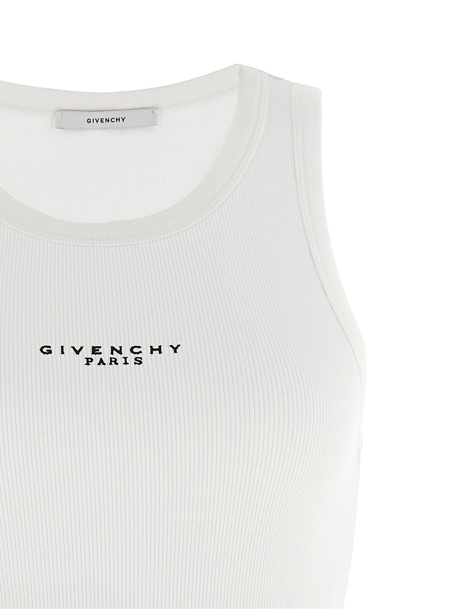 Givenchy White Cotton Sleeveless T-Shirt - Luxe Designer Couture