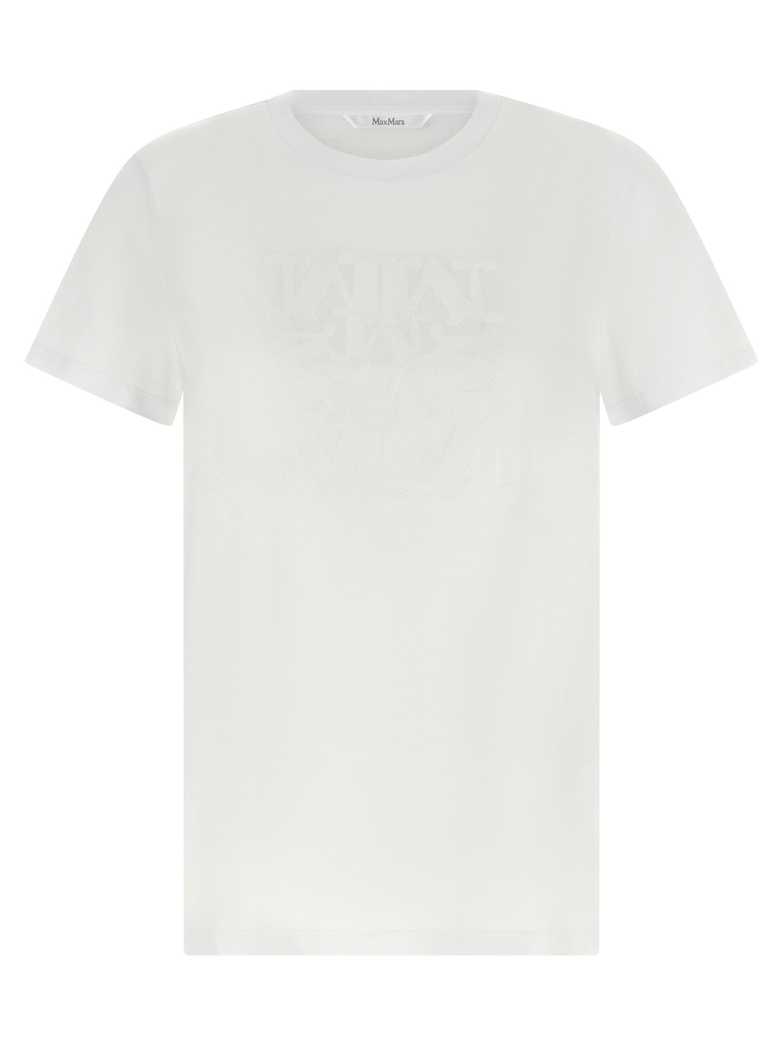 Elevate your wardrobe with the Max Mara White Cotton T-Shirt, where luxurious craftsmanship meets timeless elegance, perfect for any sophisticated occasion.