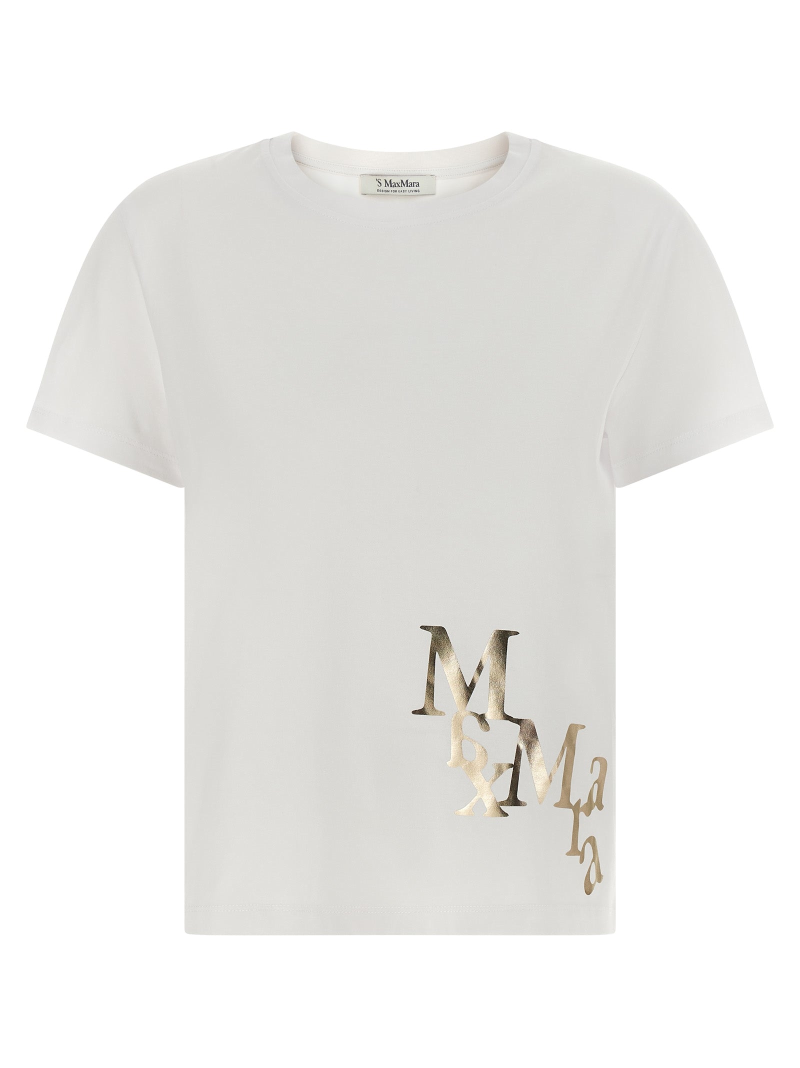 Elevate your style with the S Max Mara Gold Cotton T-Shirt, a luxurious blend of comfort and sophistication, perfect for those who embody elegance and grace.