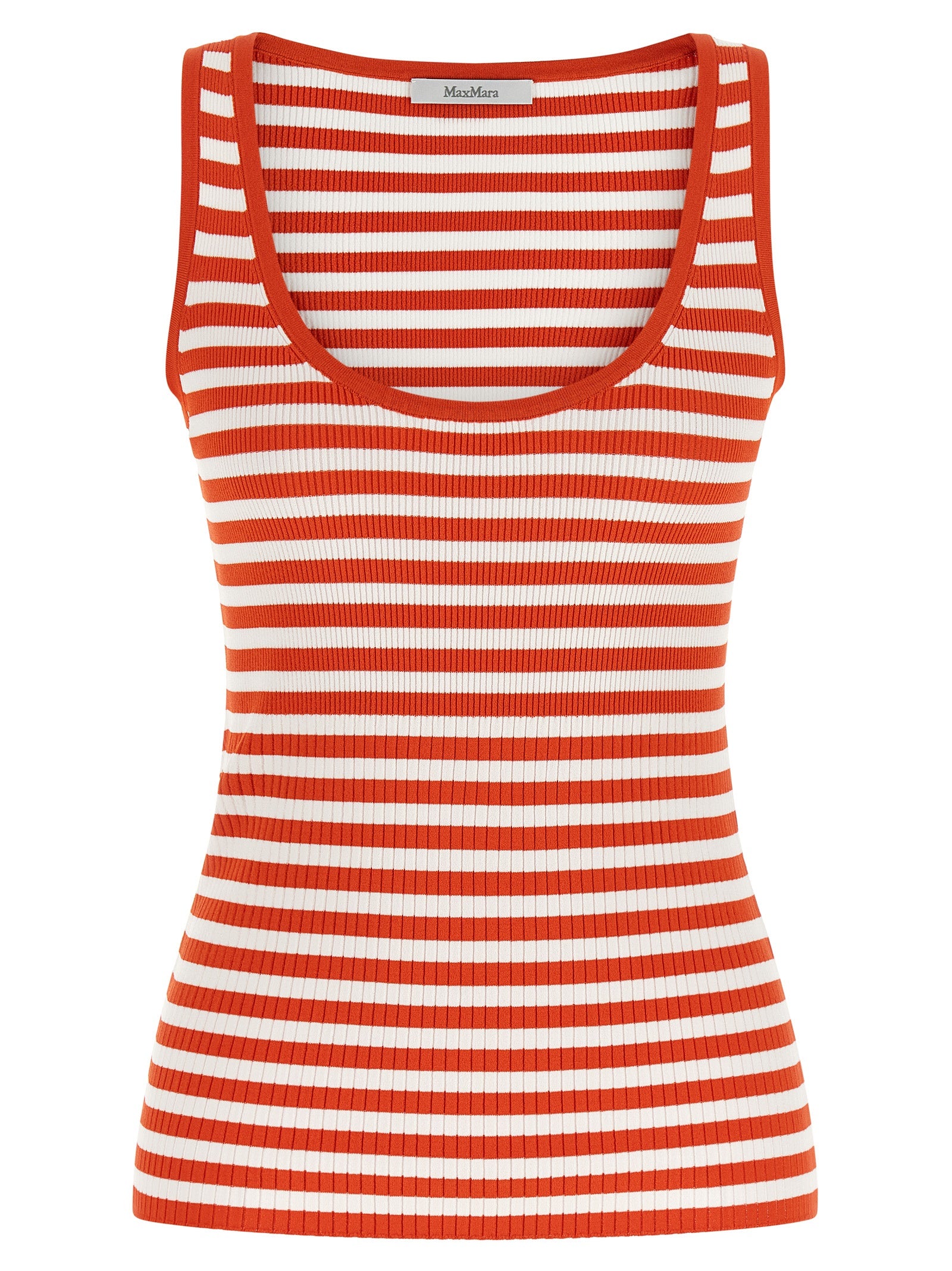 Elevate your wardrobe with the Max Mara Multicolor Viscose Sleeveless T-Shirt, a sophisticated blend of elegance and allure, perfect for any discerning fashionista.