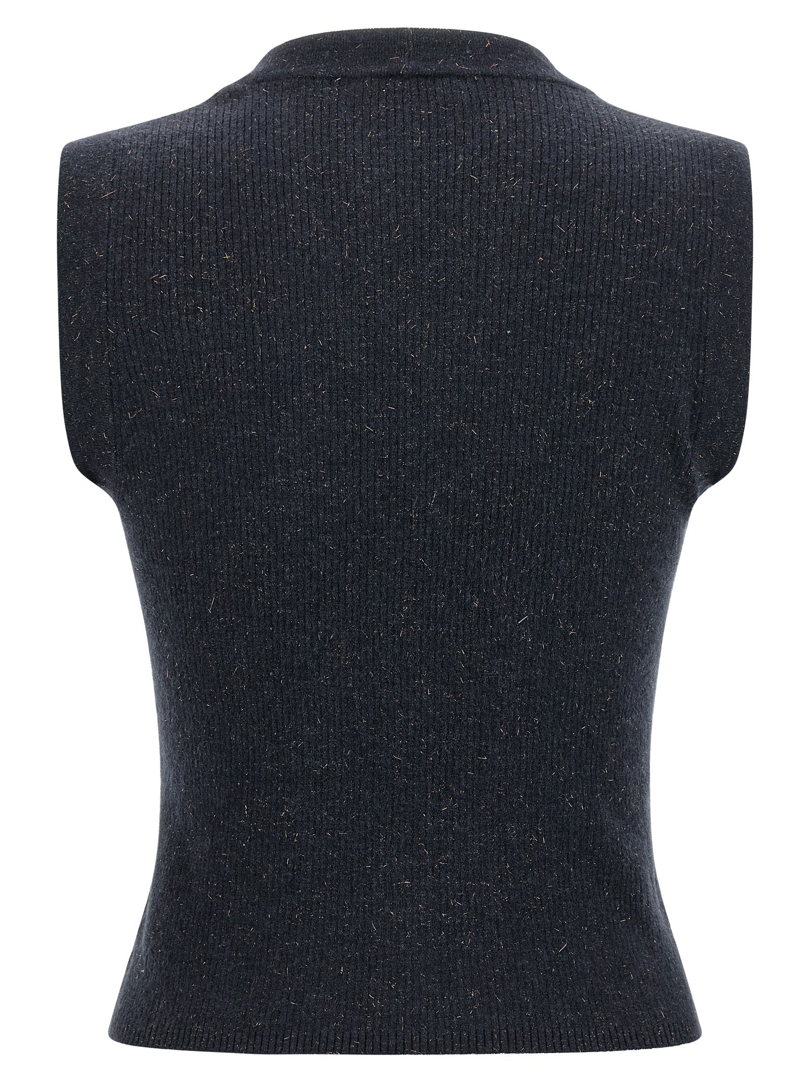 Brunello Cucinelli Blue Cashmere Sleeveless Jacket