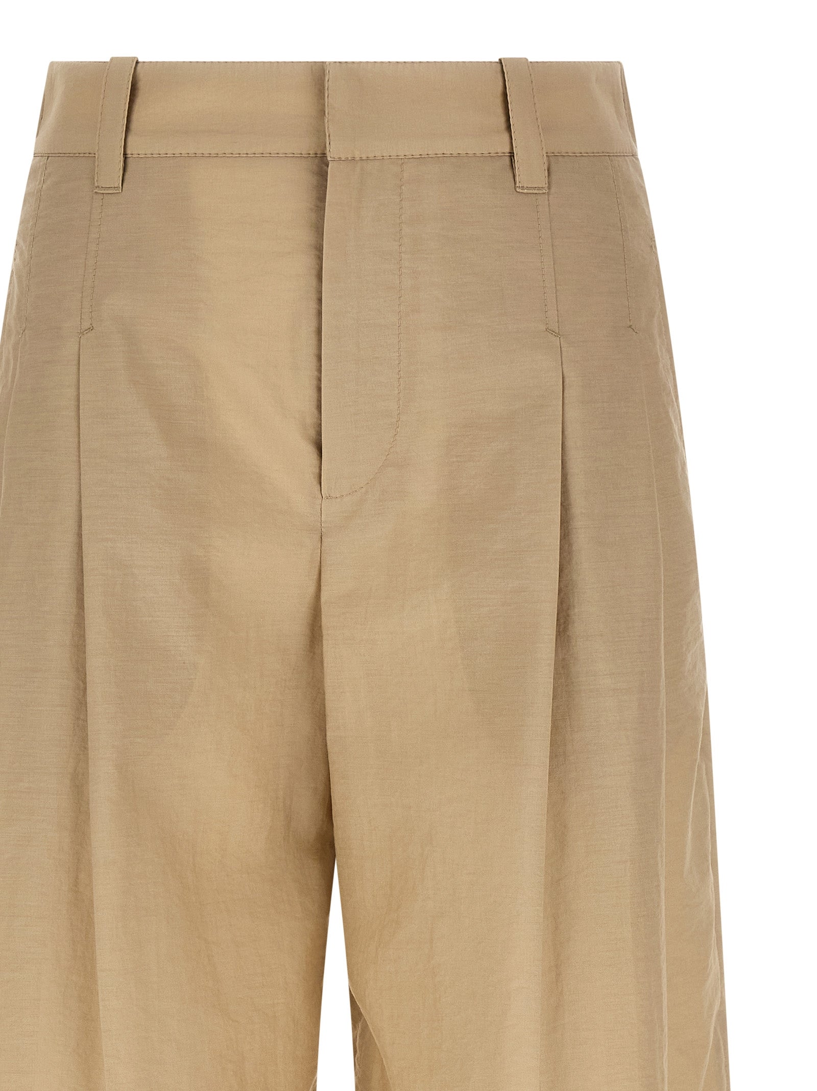 Brunello Cucinelli Beige Cotton Casual Pants, Couture Elegance