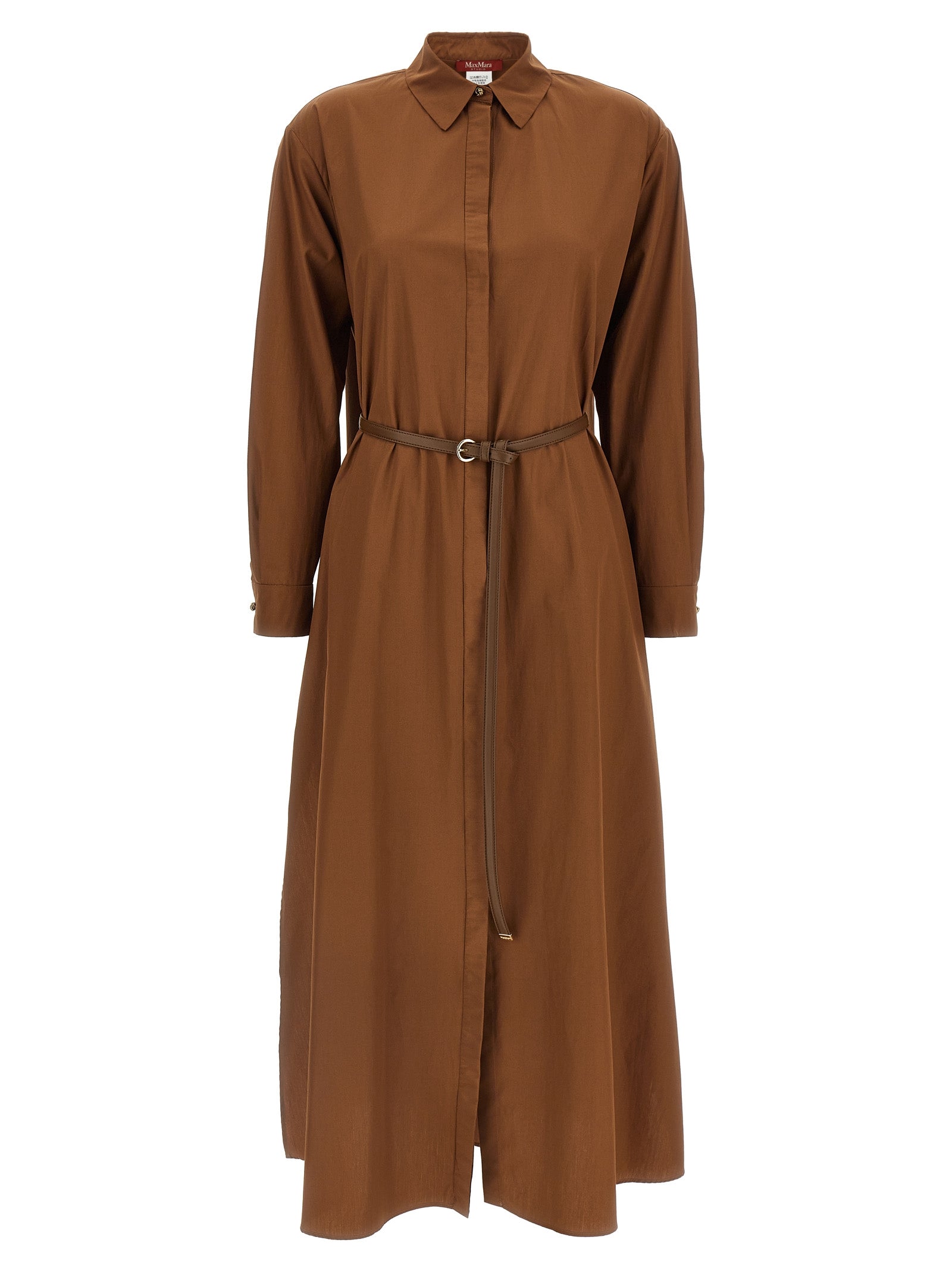 Discover the Max Mara Brown Cotton Long Dress, an embodiment of artisanal elegance crafted from luxurious cotton, perfect for sophisticated moments and timeless allure.