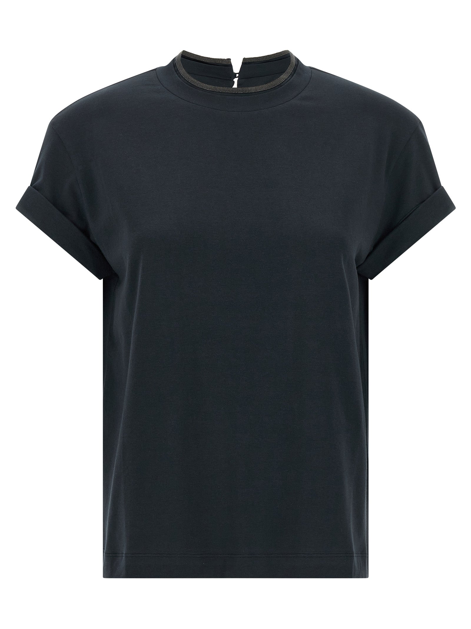 Brunello Cucinelli Blue Cotton T-Shirt, Designer Couture Elegance