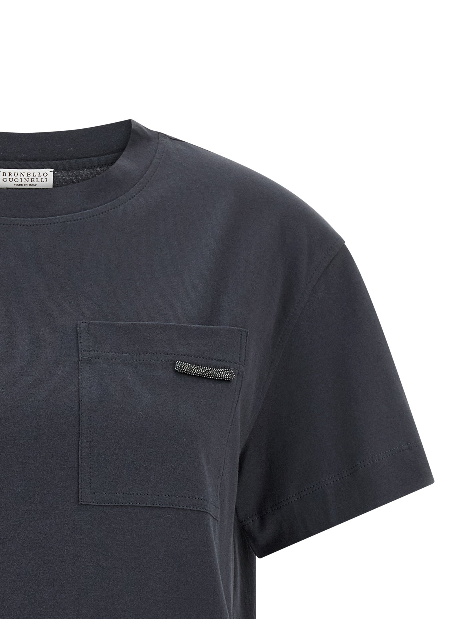 Brunello Cucinelli Blue Cotton T-Shirt | Artisanal Luxury Elegance