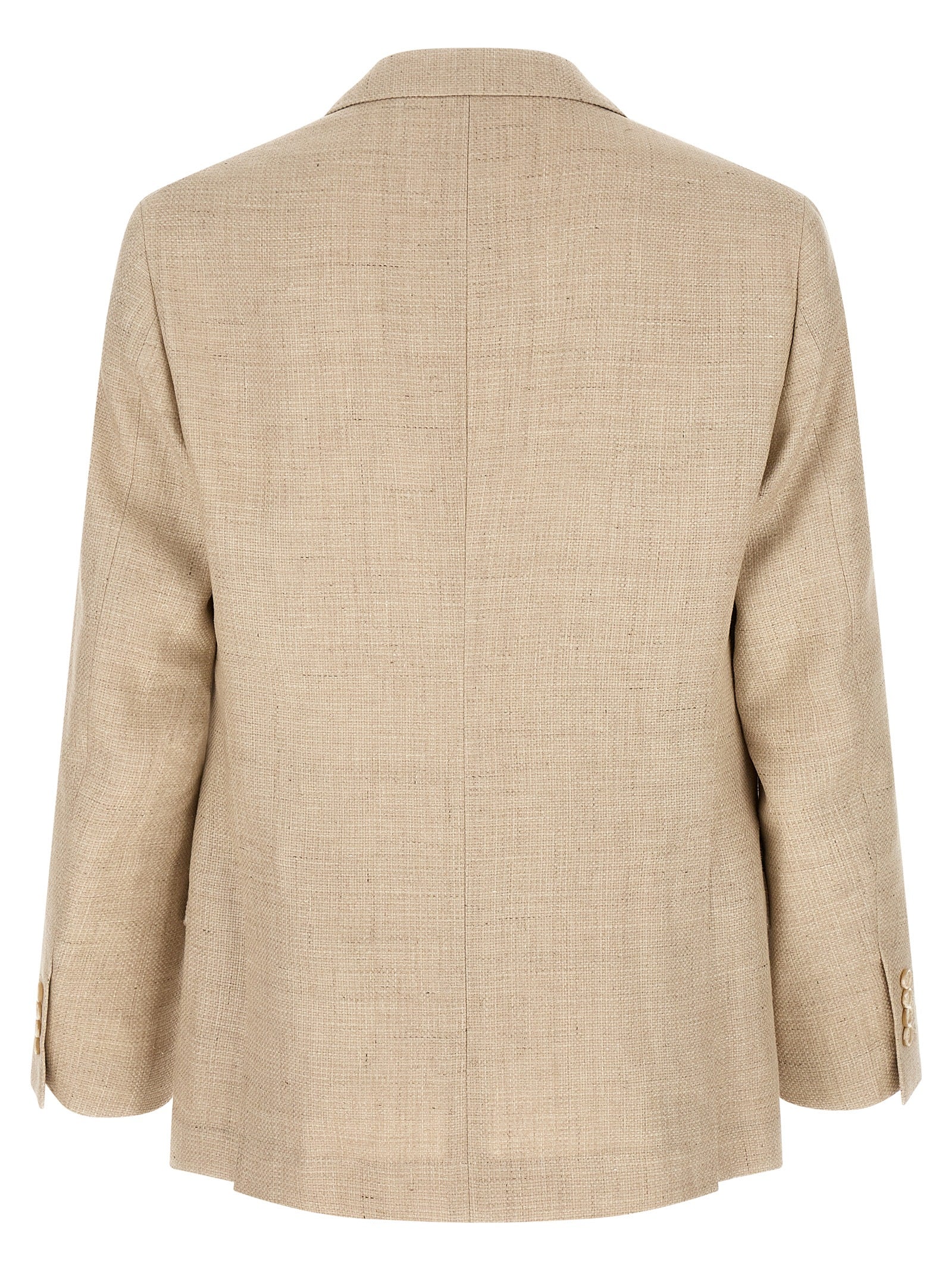Brunello Cucinelli Beige Silk Two-Piece Suit | Artisanal Elegance