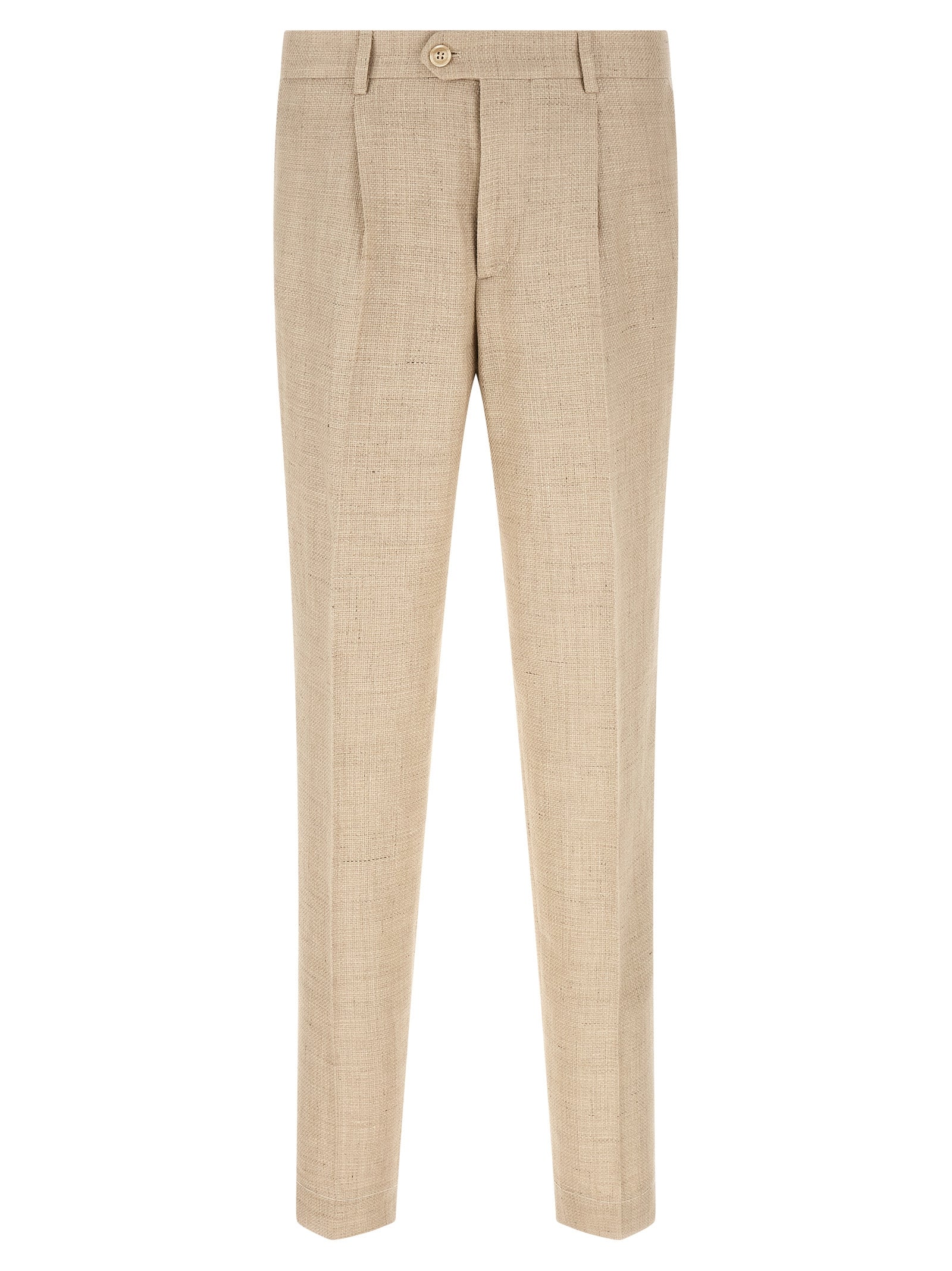 Brunello Cucinelli Beige Silk Two-Piece Suit - Artisanal Elegance