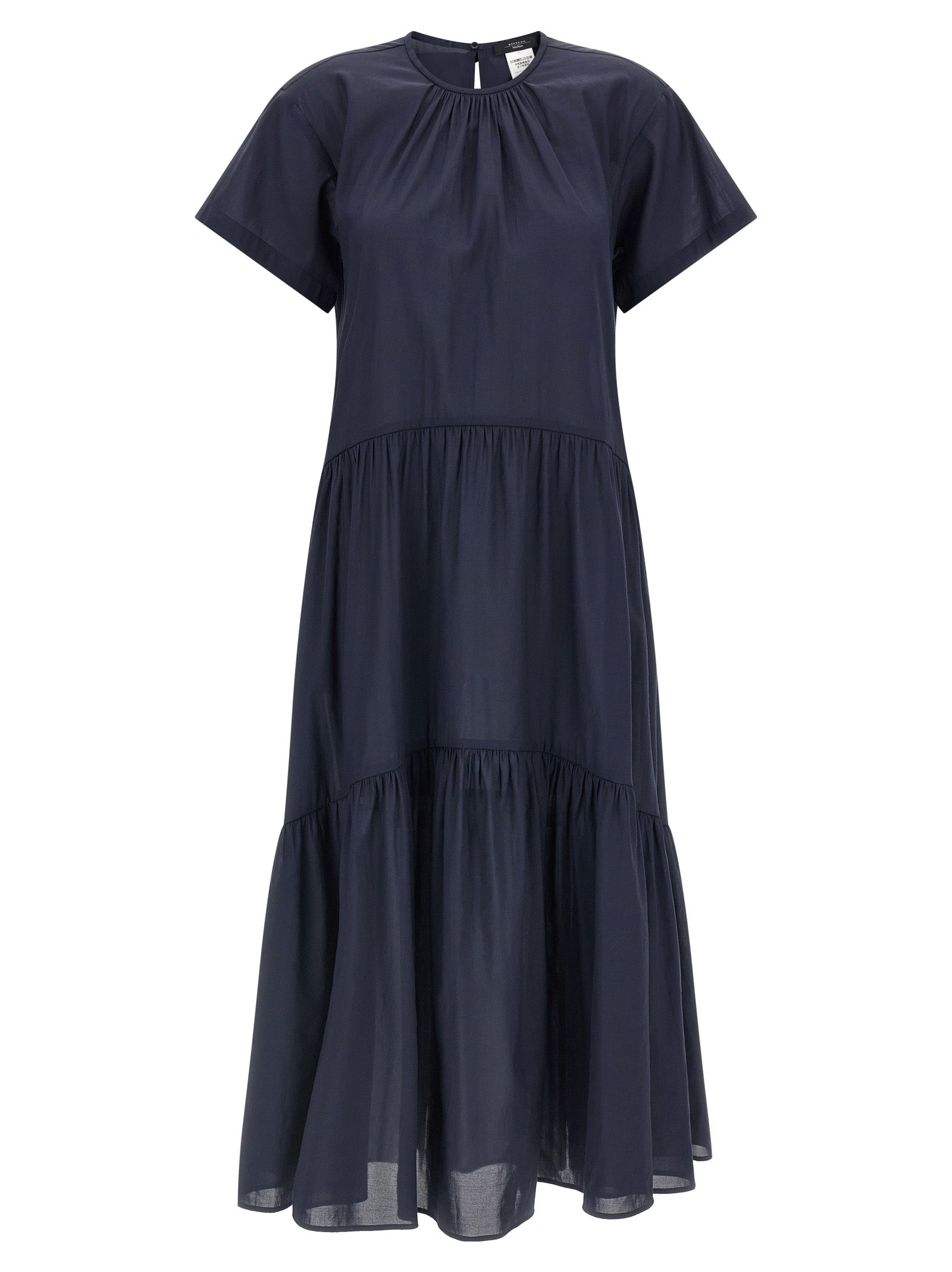 Indulge in the exquisite Max Mara Blue Acetate Long Dress, a blend of luxurious materials and refined craftsmanship, perfect for elevating any elegant occasion.