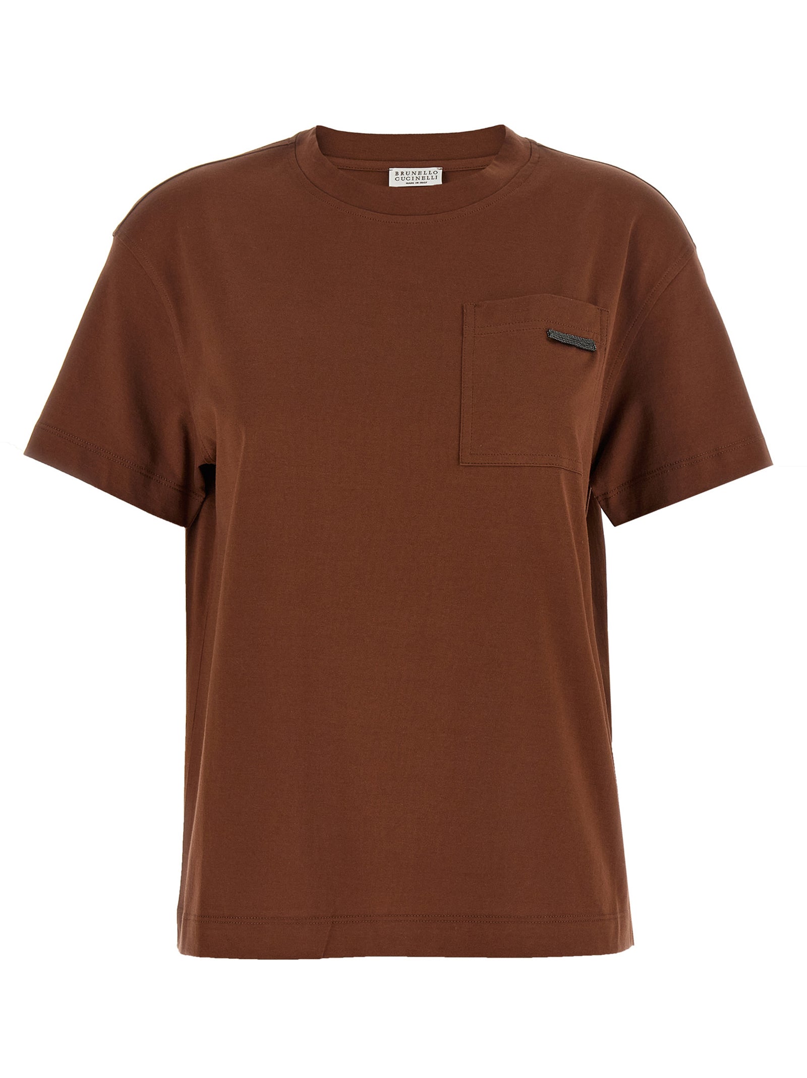 Brunello Cucinelli Brown Cotton T-Shirt, Artisanal Luxury Wear