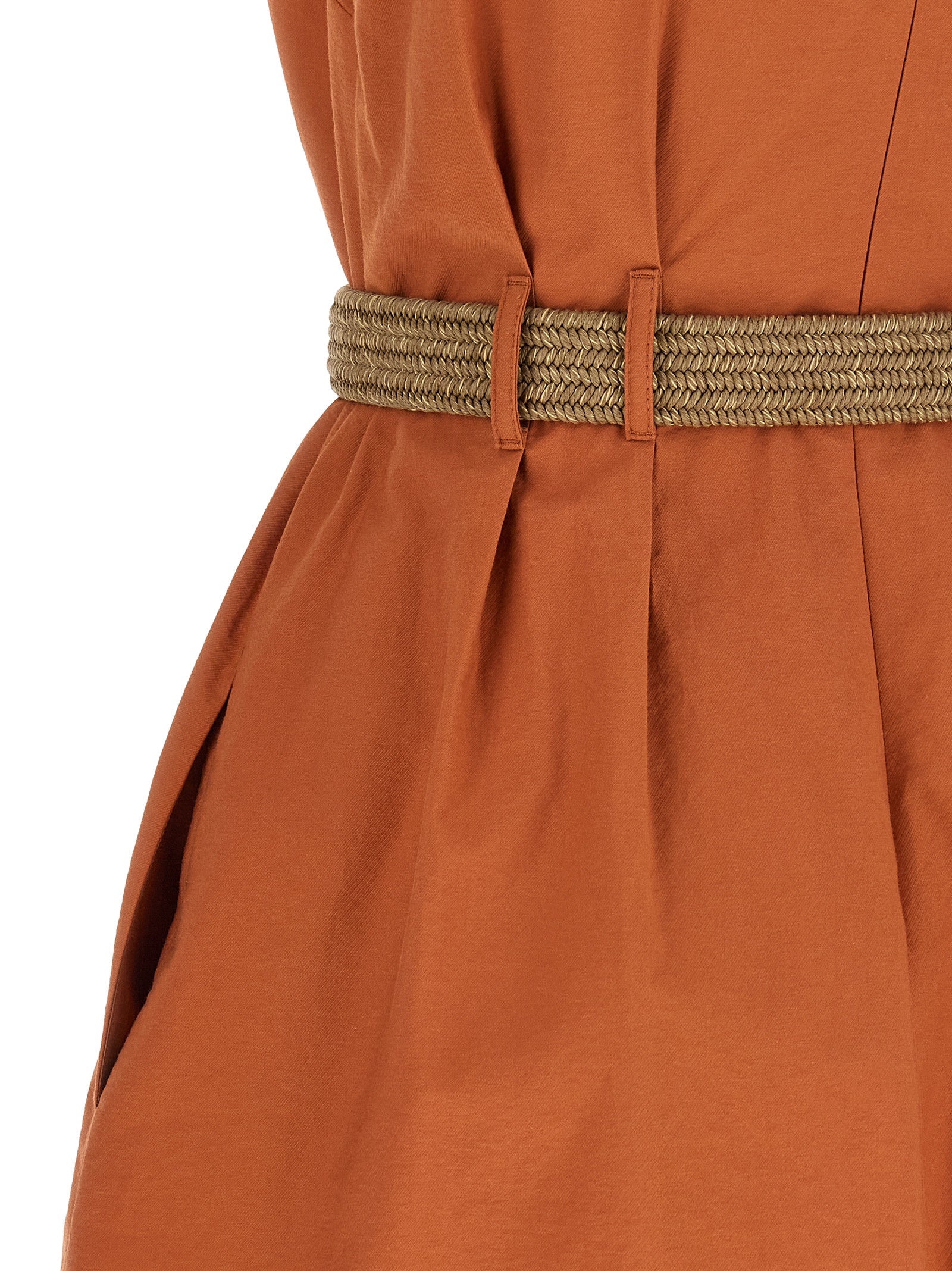 Brunello Cucinelli Orange Cotton Short Dress - Designer Couture