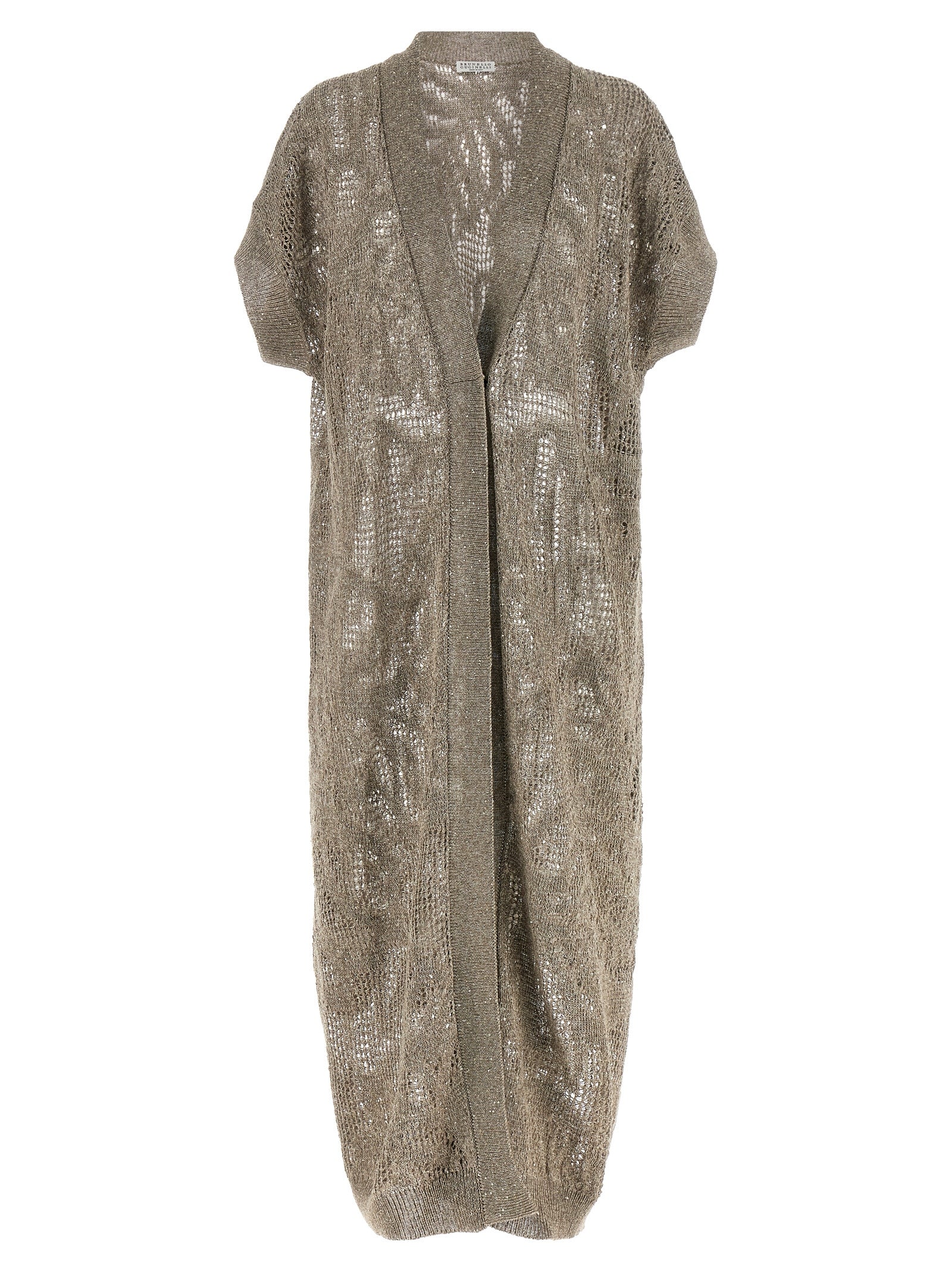 Brunello Cucinelli Brown Linen Cardigan - Artisanal Luxury Elegance