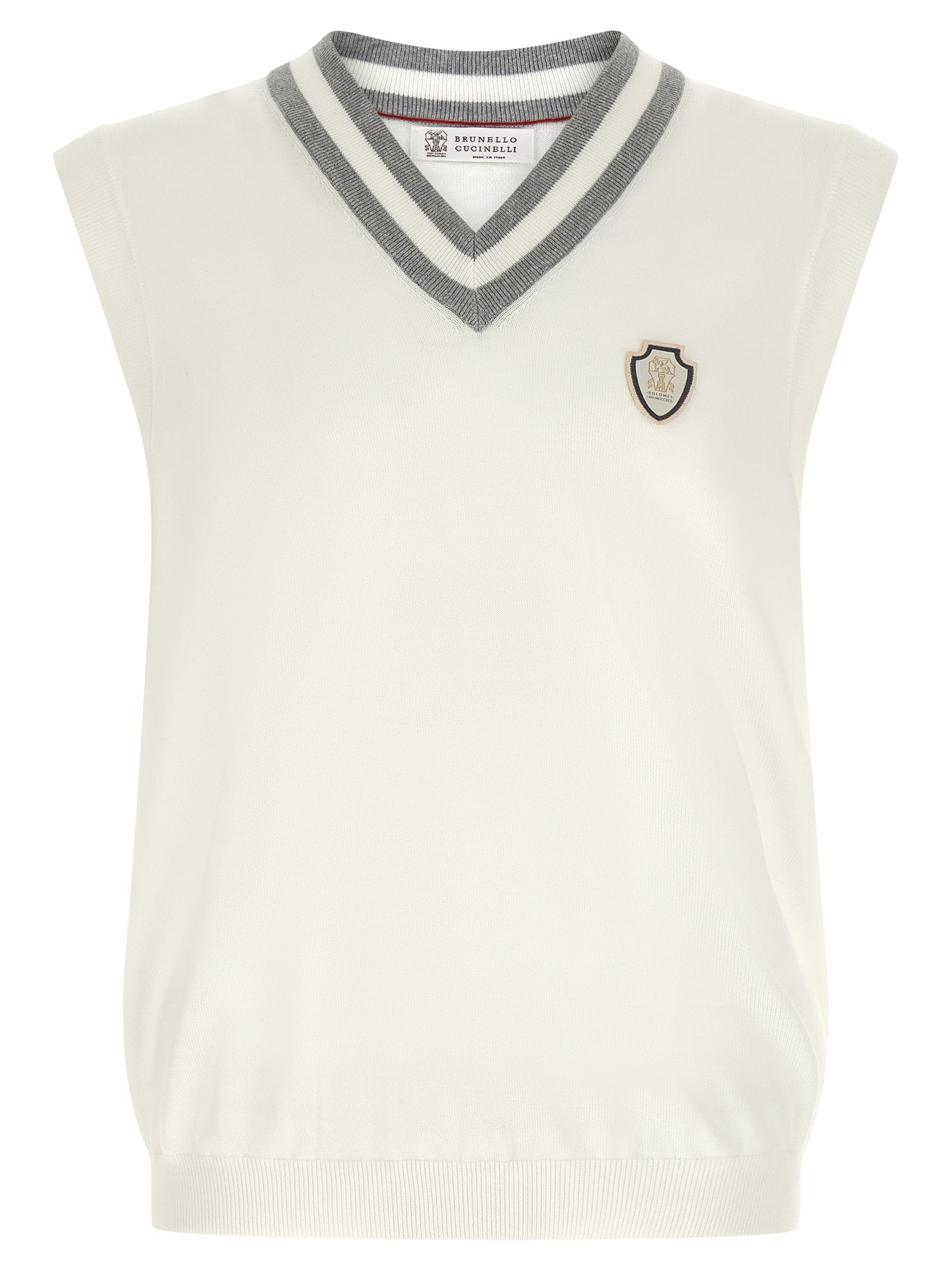 Brunello Cucinelli White Cotton Sweatshirt - Designer Luxury Couture