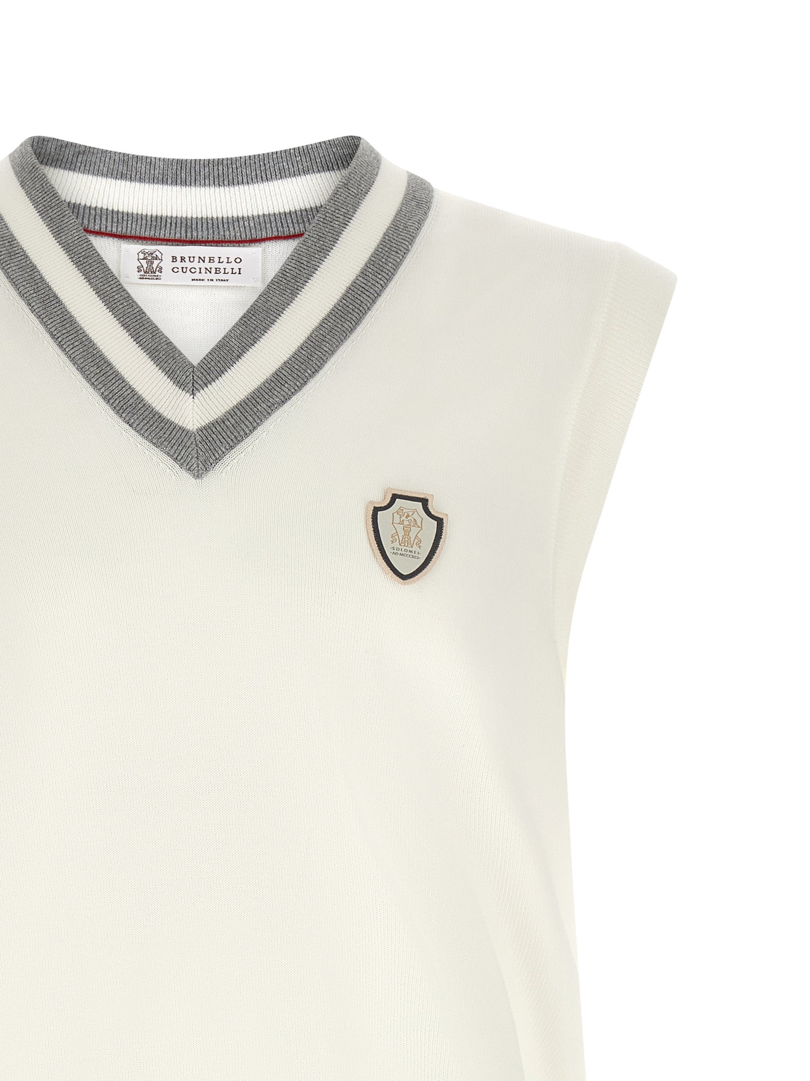 Brunello Cucinelli White Cotton Sweatshirt - Designer Luxury Couture