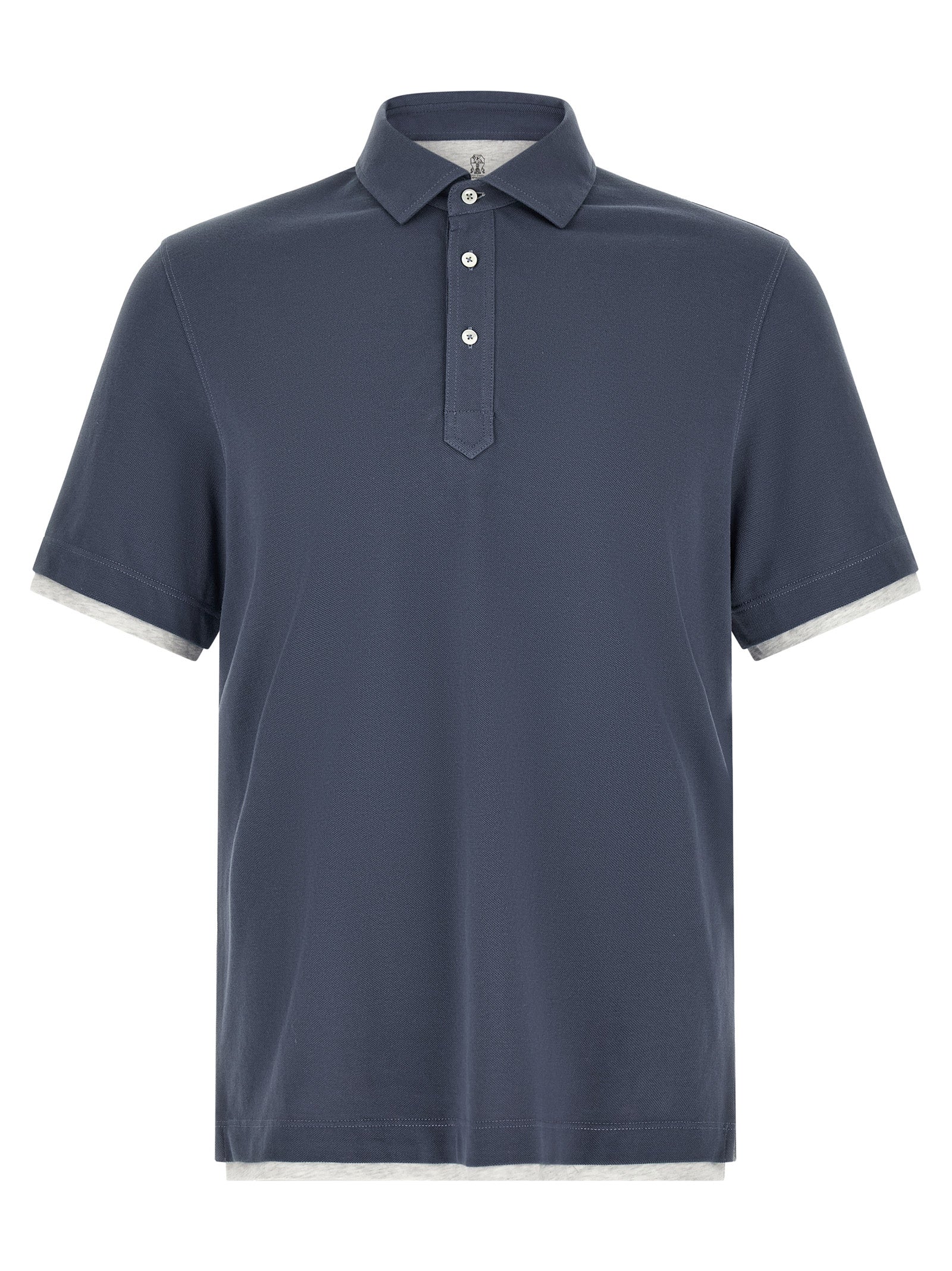 Brunello Cucinelli Blue Cotton Polo Shirt - Refined Luxury Couture