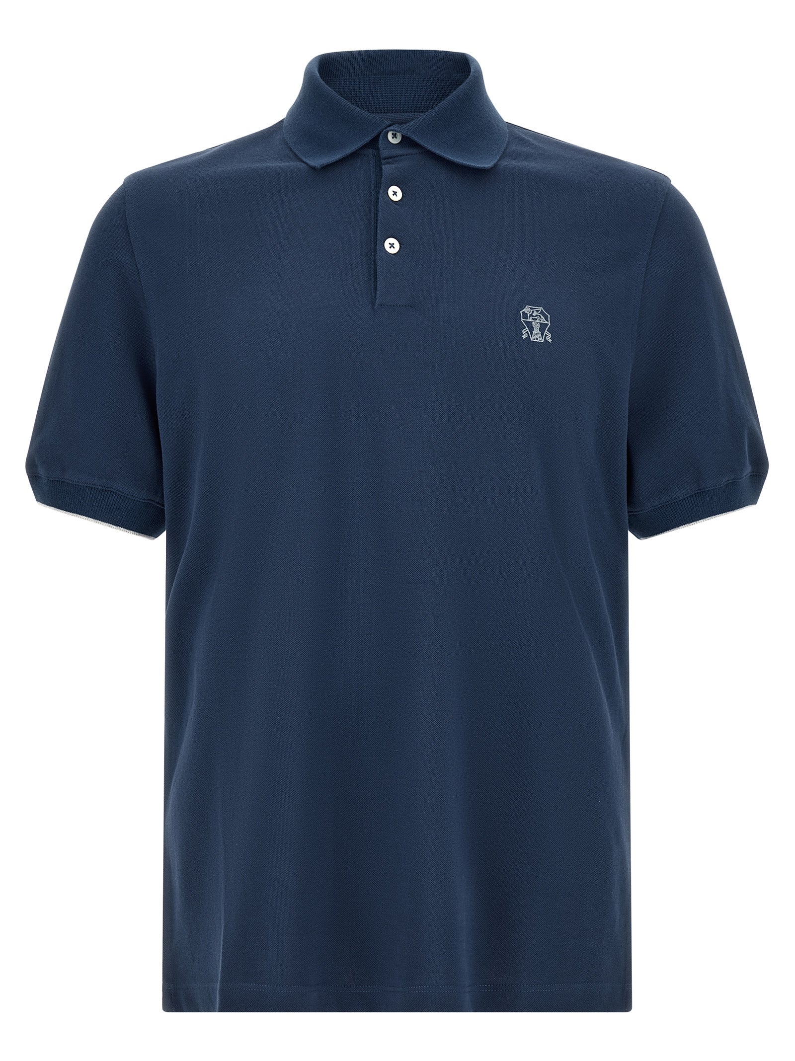 Brunello Cucinelli Blue Cotton Polo Shirt - Artisanal Luxury