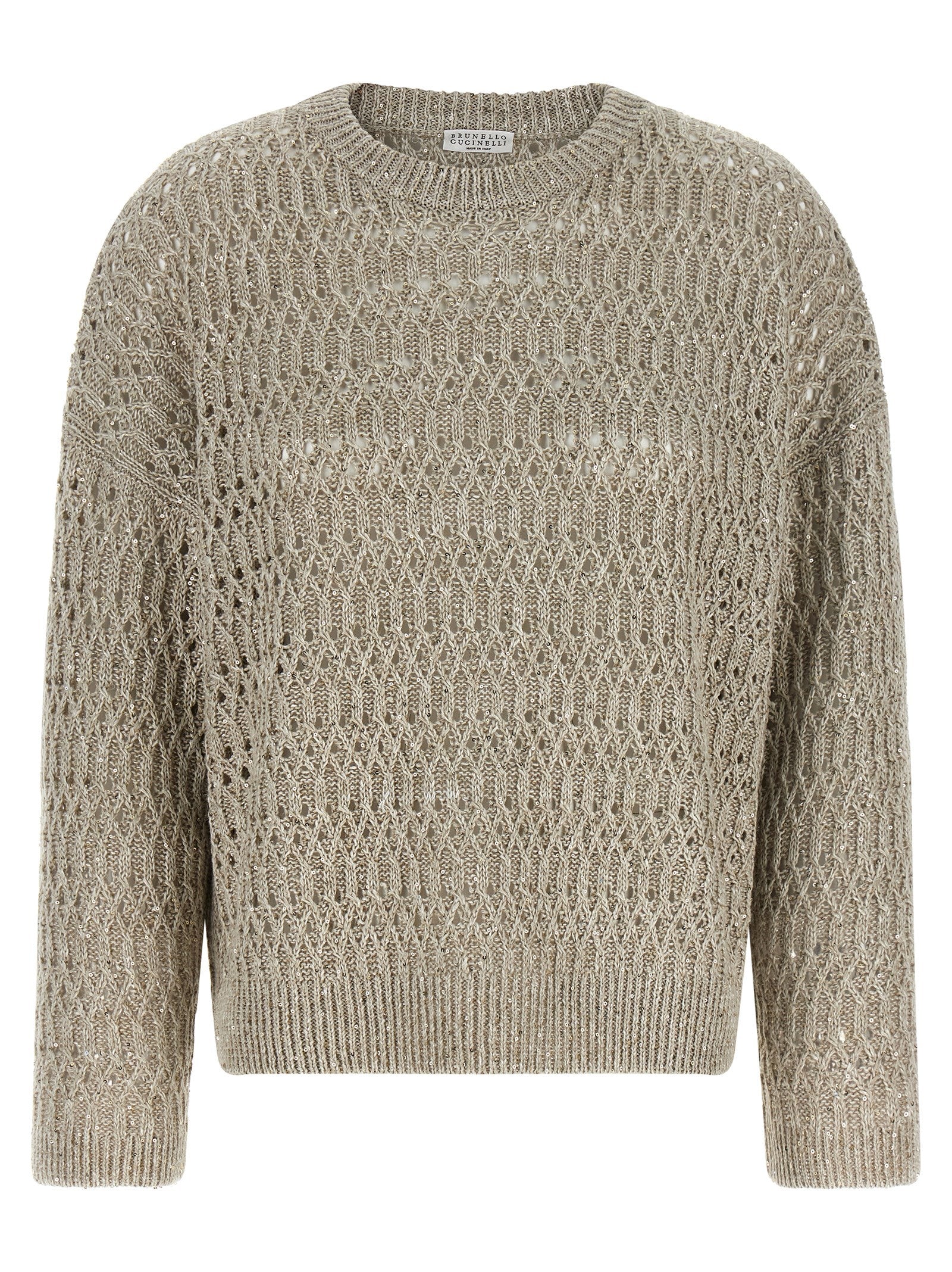 Brunello Cucinelli Beige Linen Cardigan, Artisanal Luxury Elegance