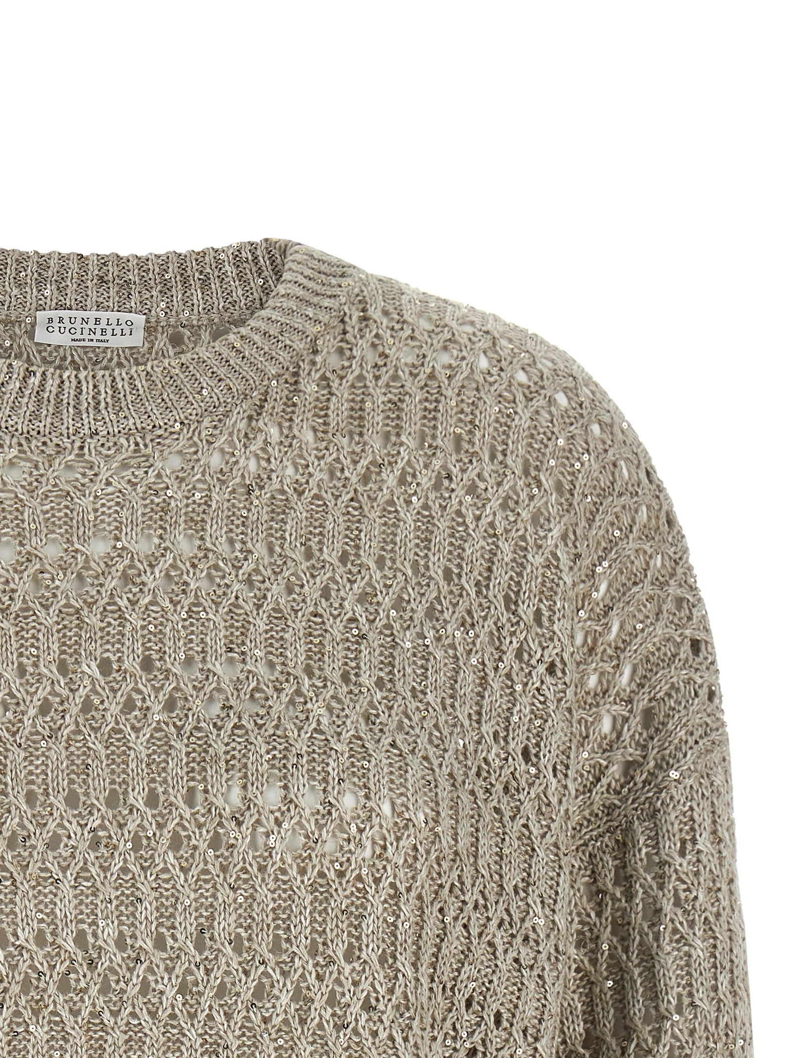 Brunello Cucinelli Beige Linen Cardigan, Artisanal Luxury Elegance