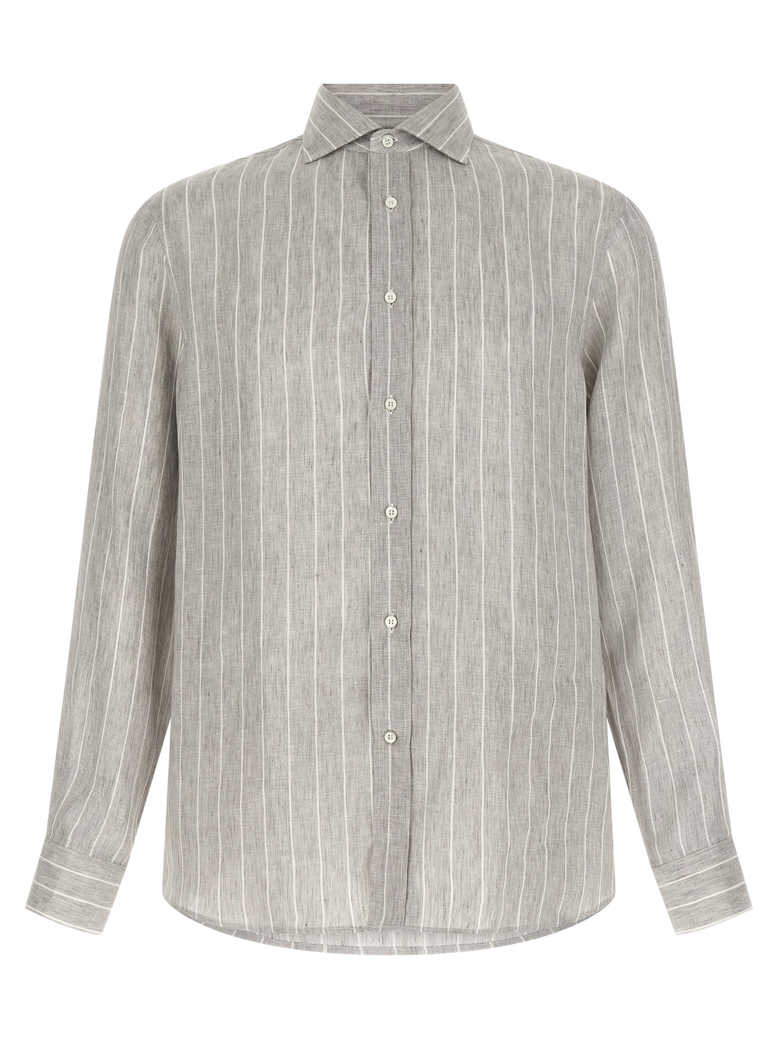 Brunello Cucinelli Gray Linen Blouse