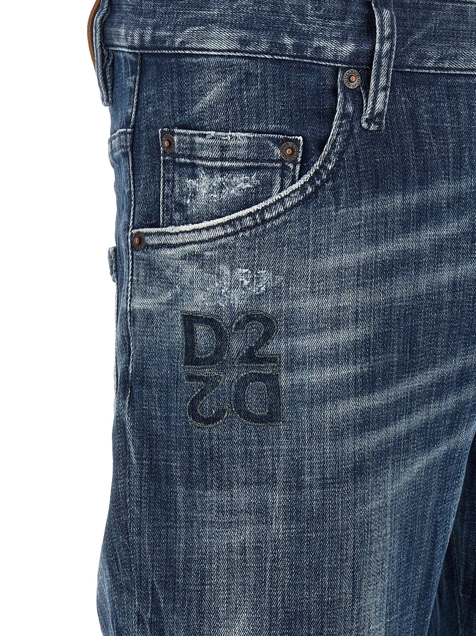 Dsquared² Blue Cotton Relaxed Fit Jeans - Designer Luxury Denim